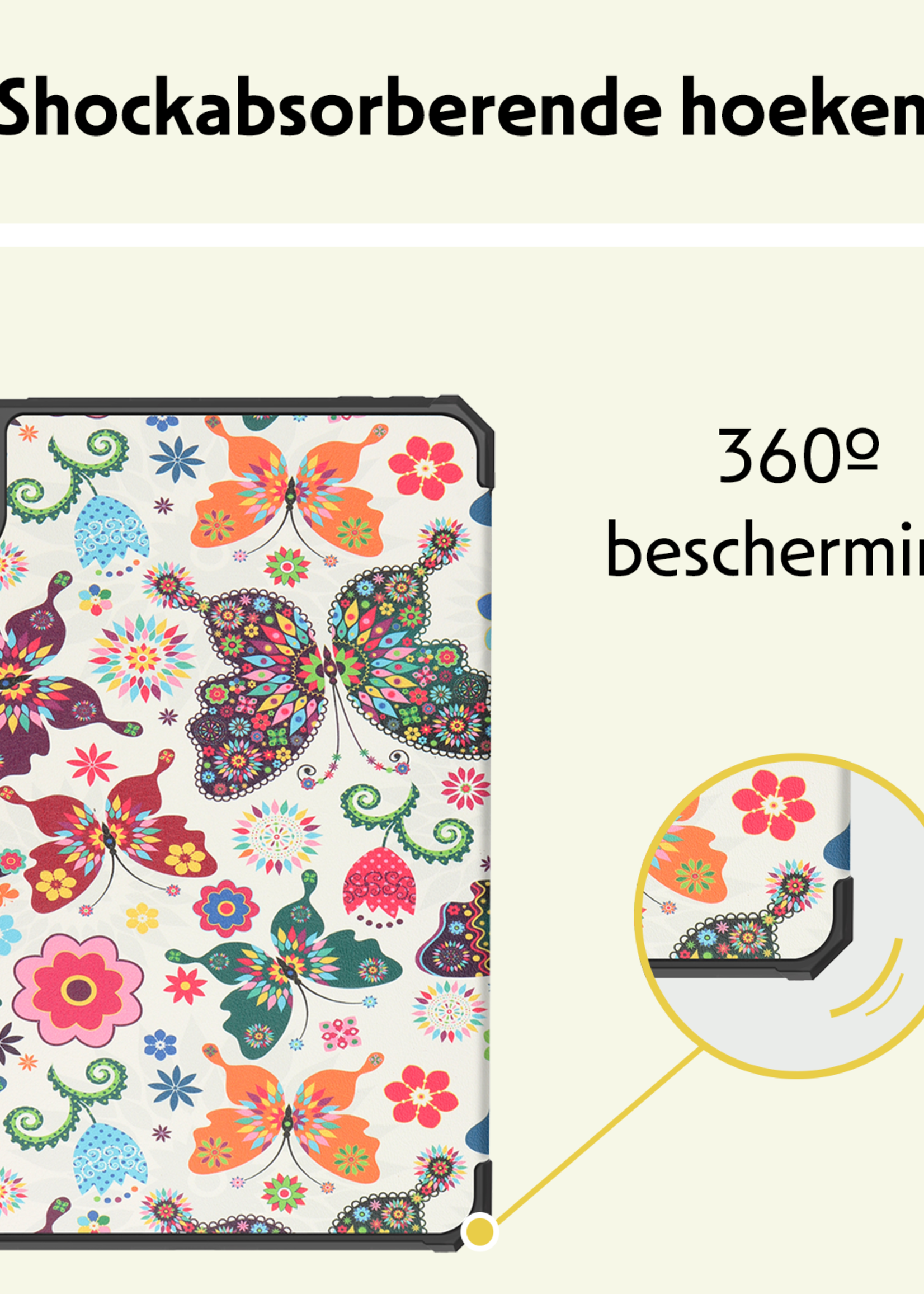 LUQ LUQ iPad Mini 7 Hoesje Met Uitsparing Voor Apple Pencil - Vlinders