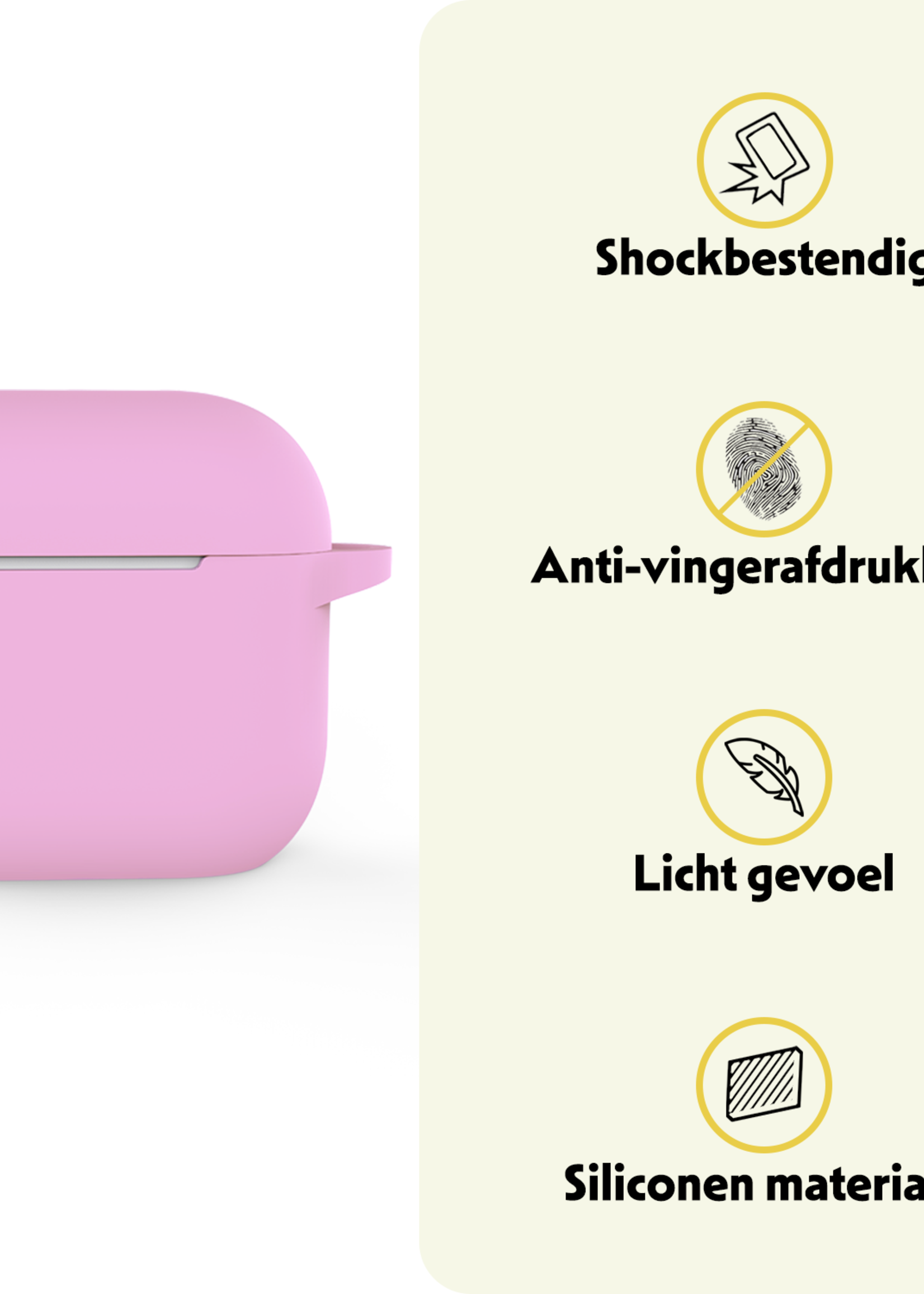 LUQ LUQ Siliconen Hoesje Voor Apple AirPods 4 - Flamingo
