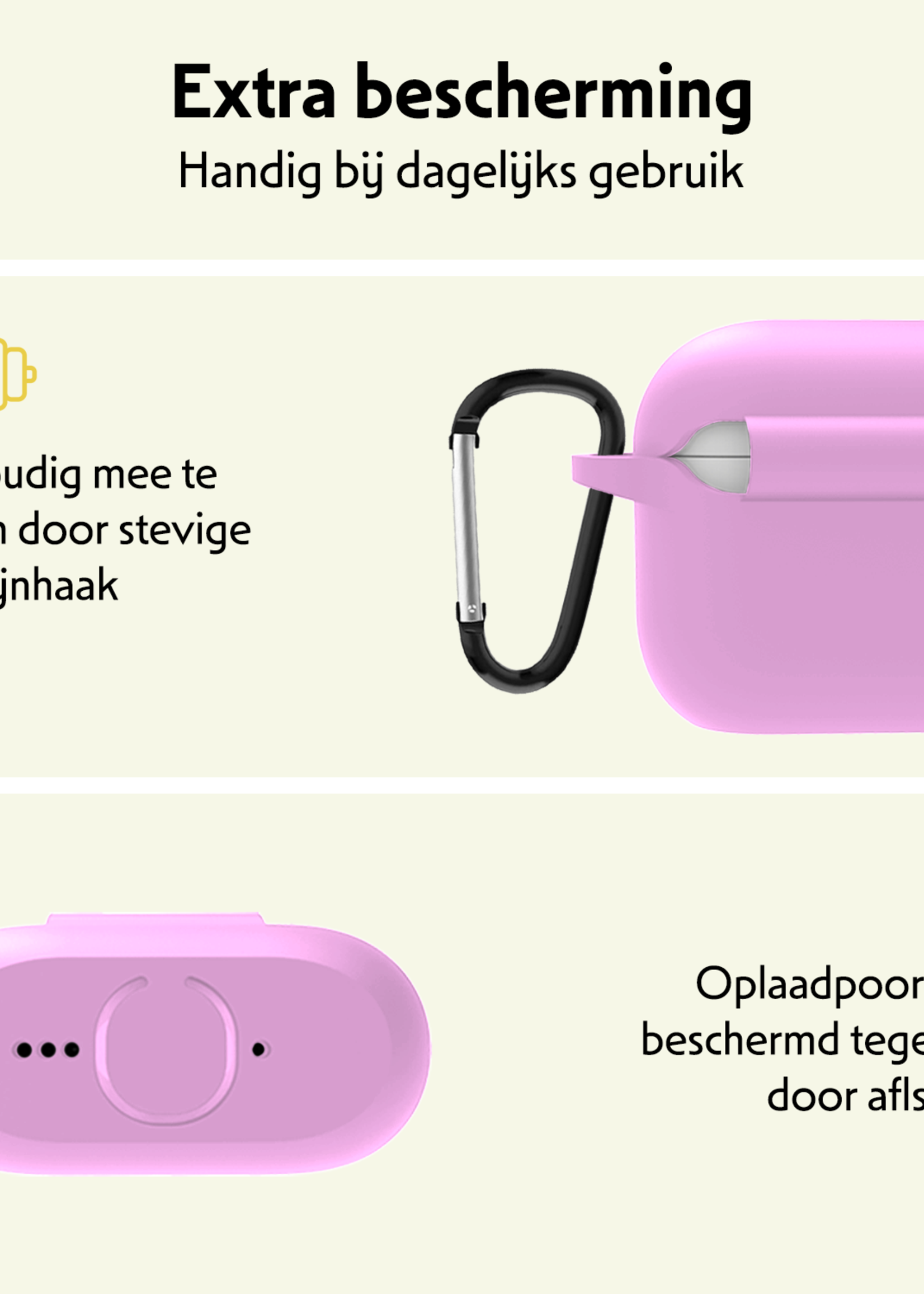 LUQ LUQ Siliconen Hoesje Voor Apple AirPods 4 - Flamingo