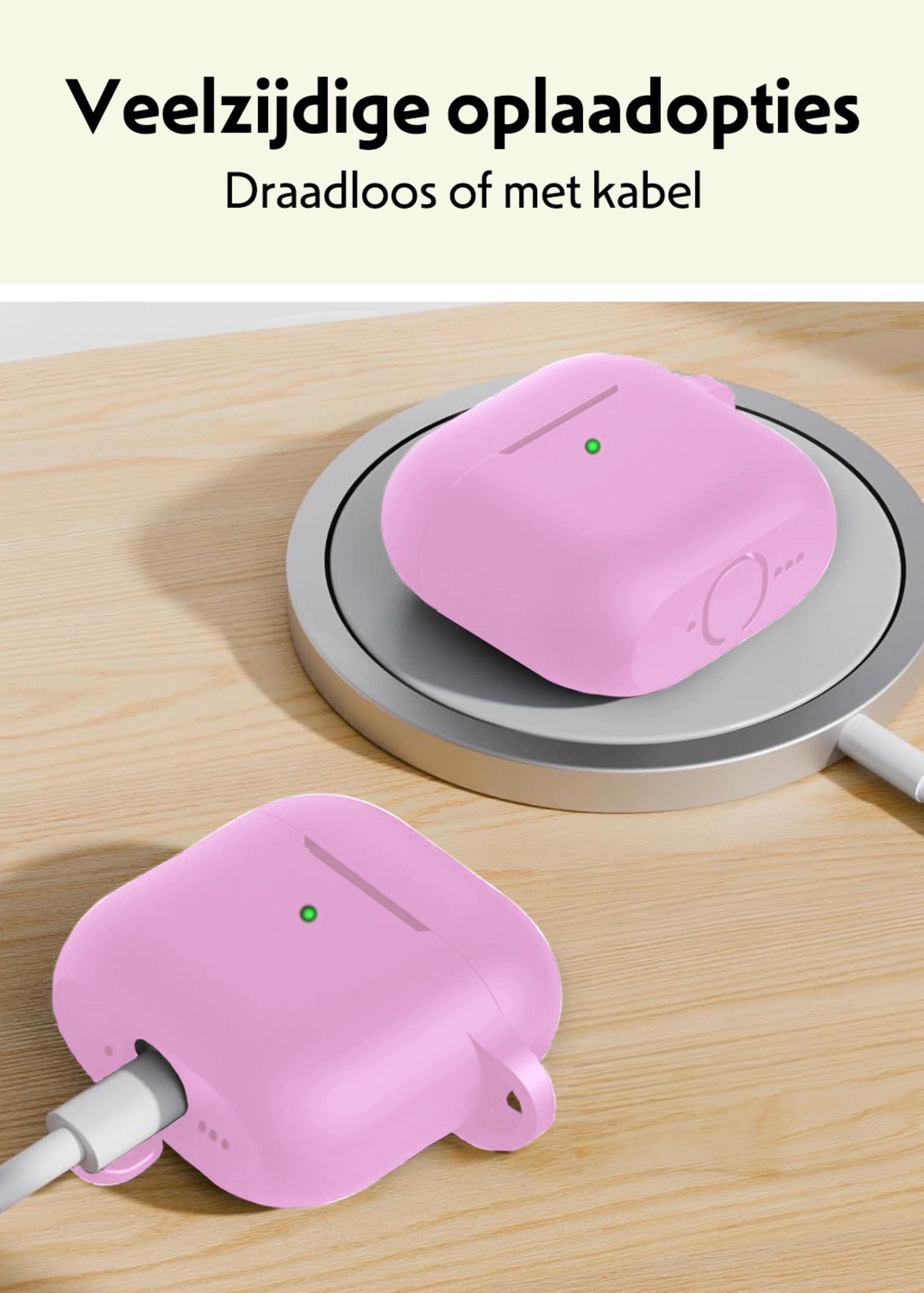 LUQ LUQ Siliconen Hoesje Voor Apple AirPods 4 - Flamingo