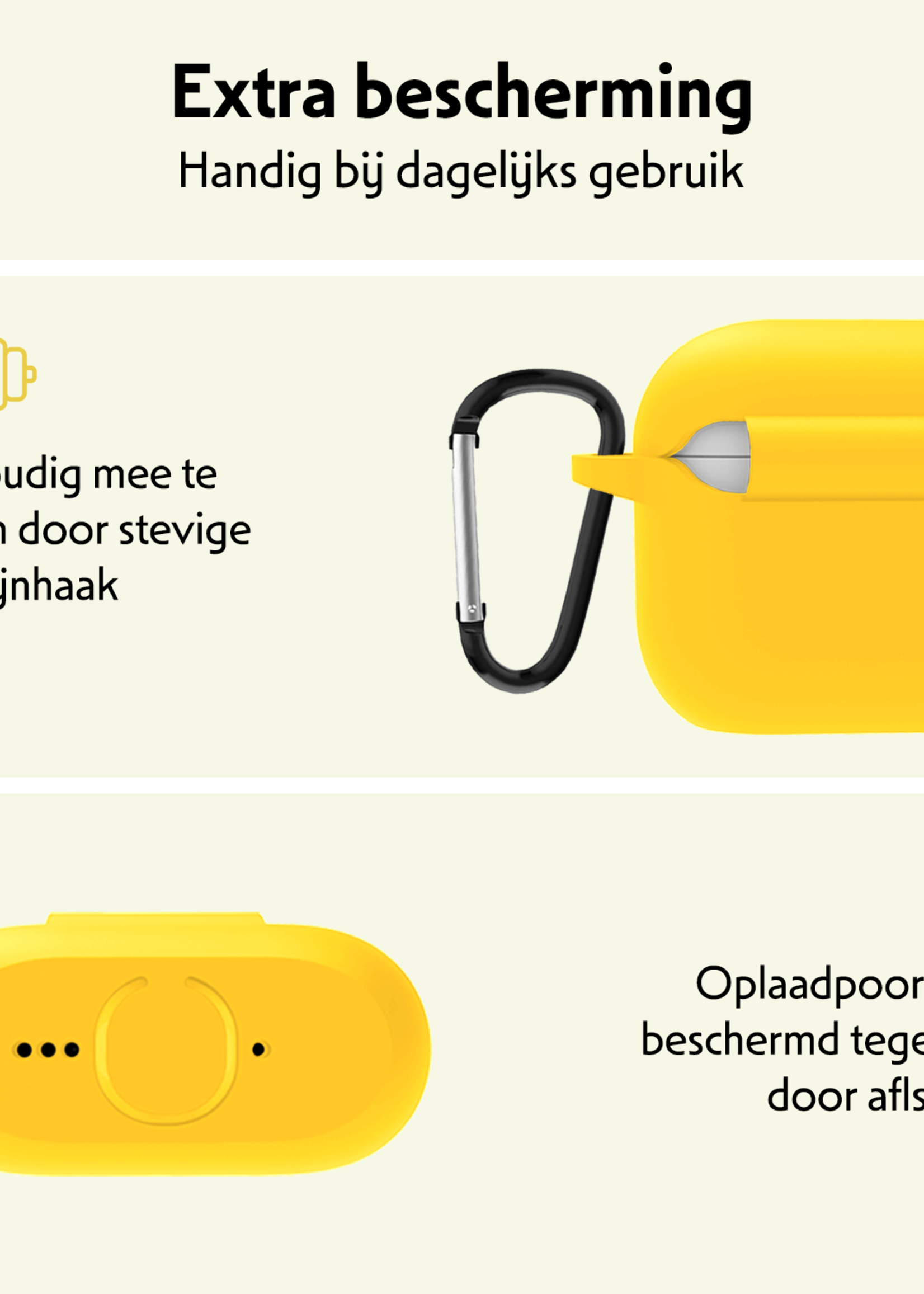 LUQ LUQ Siliconen Hoesje Voor Apple AirPods 4 - Geel