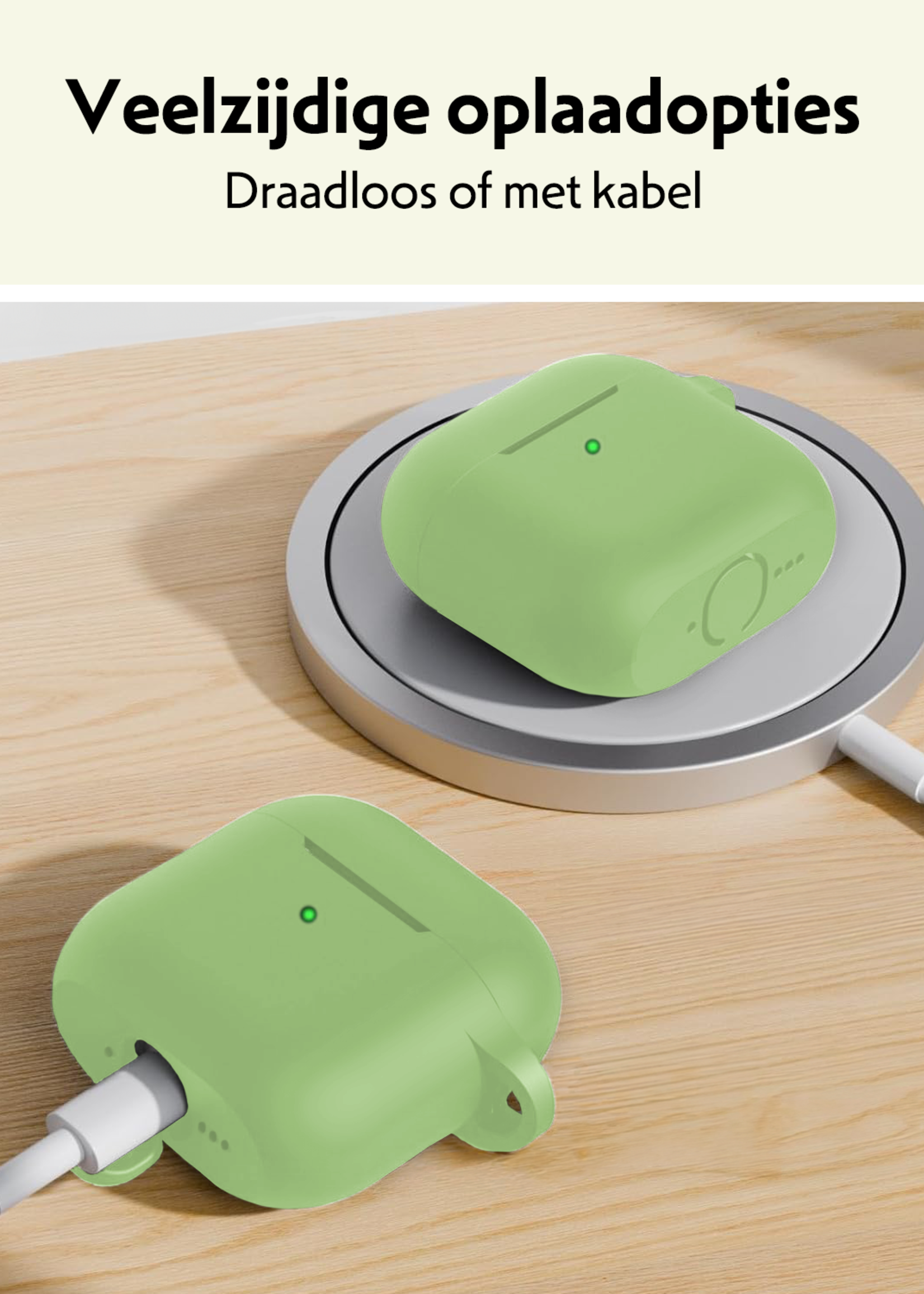 LUQ LUQ Siliconen Hoesje Voor Apple AirPods 4 - Groen