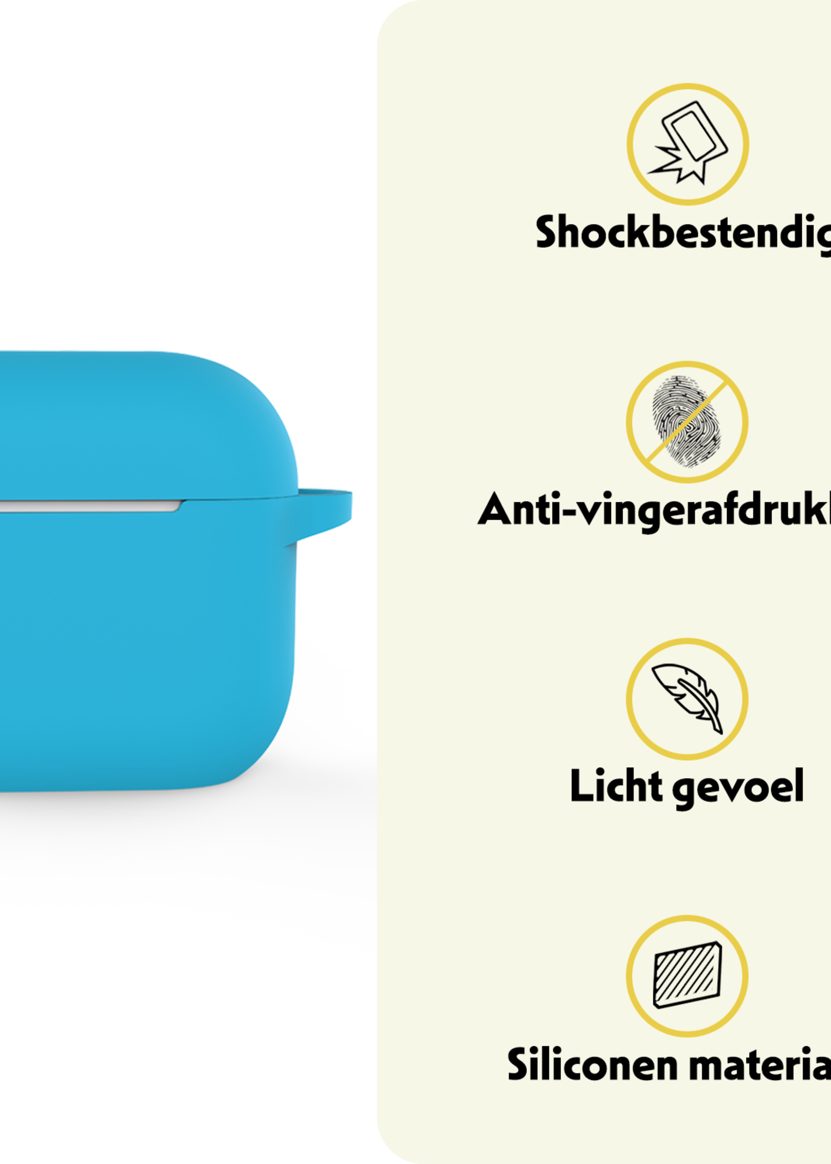 LUQ LUQ Siliconen Hoesje Voor Apple AirPods 4 - Lichtblauw