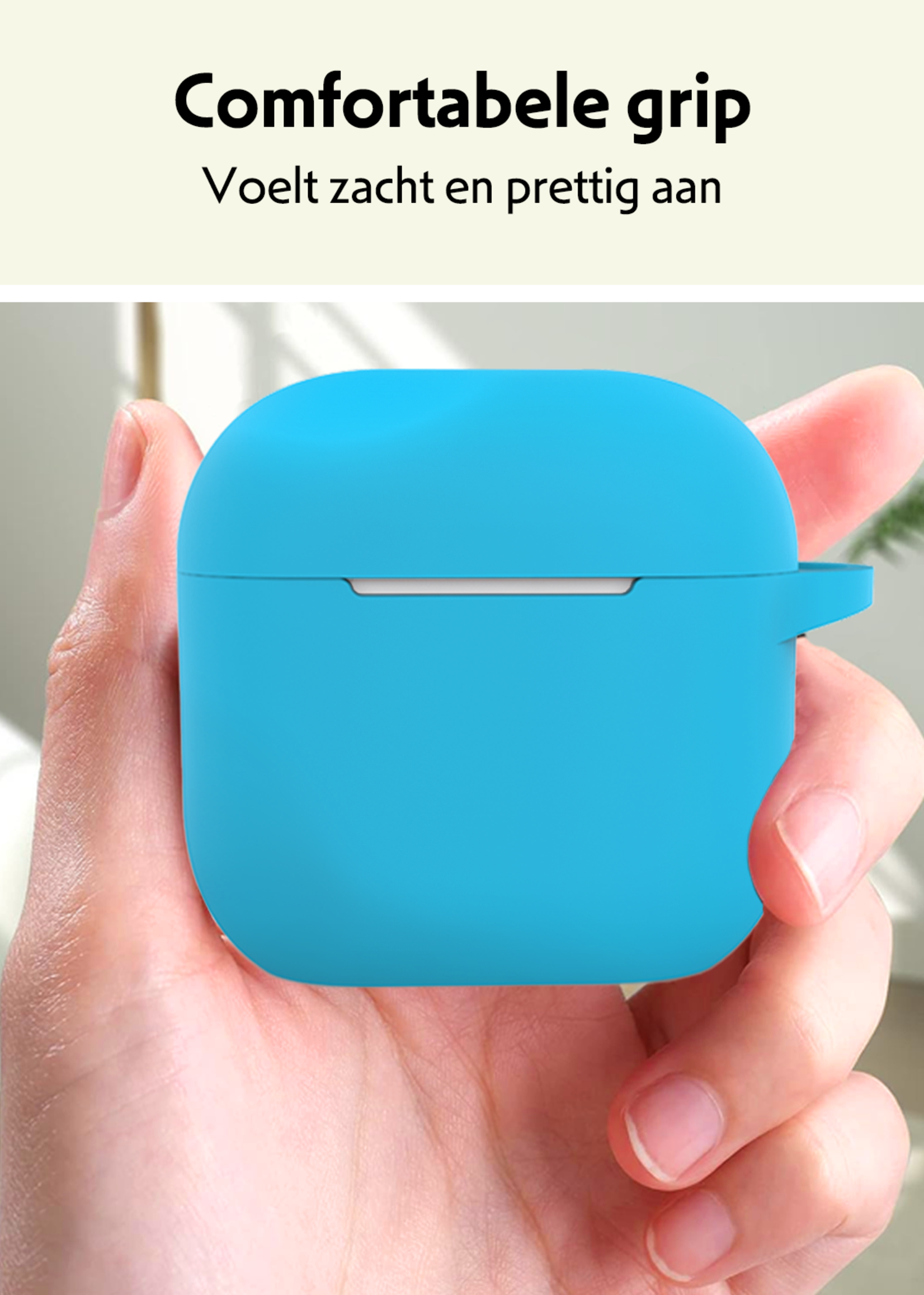 LUQ LUQ Siliconen Hoesje Voor Apple AirPods 4 - Lichtblauw