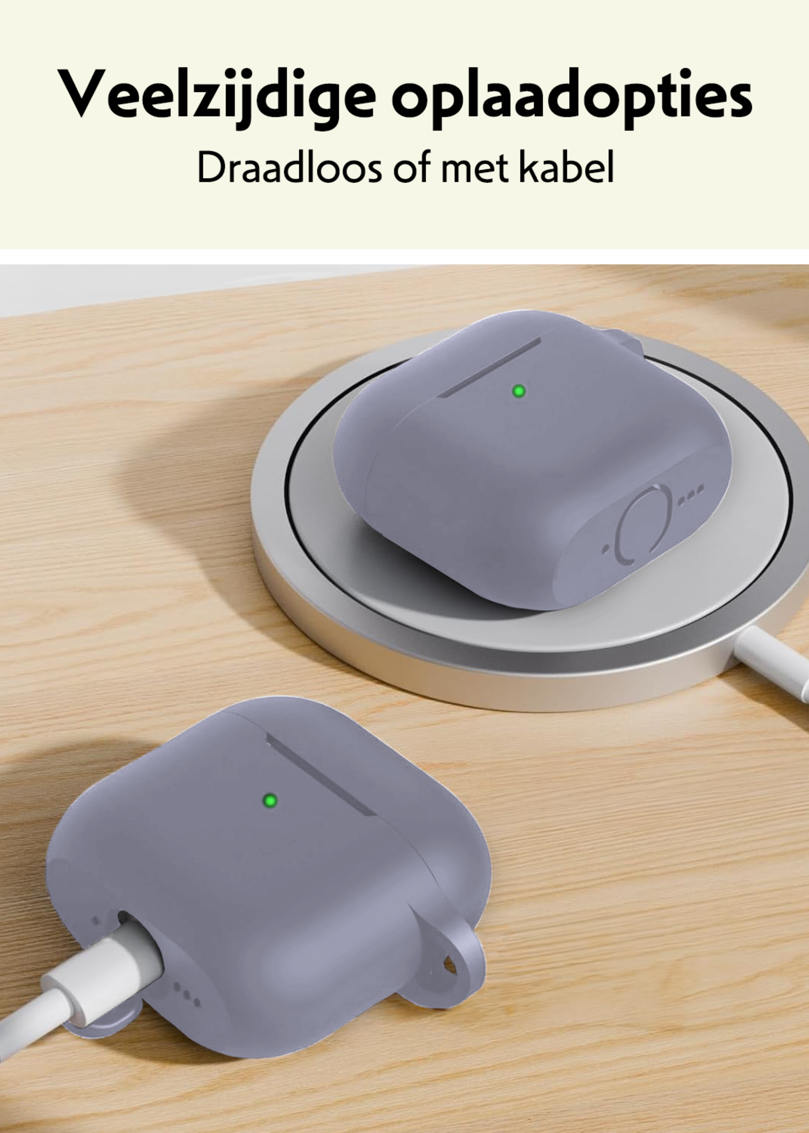 LUQ LUQ Siliconen Hoesje Voor Apple AirPods 4 - Lila