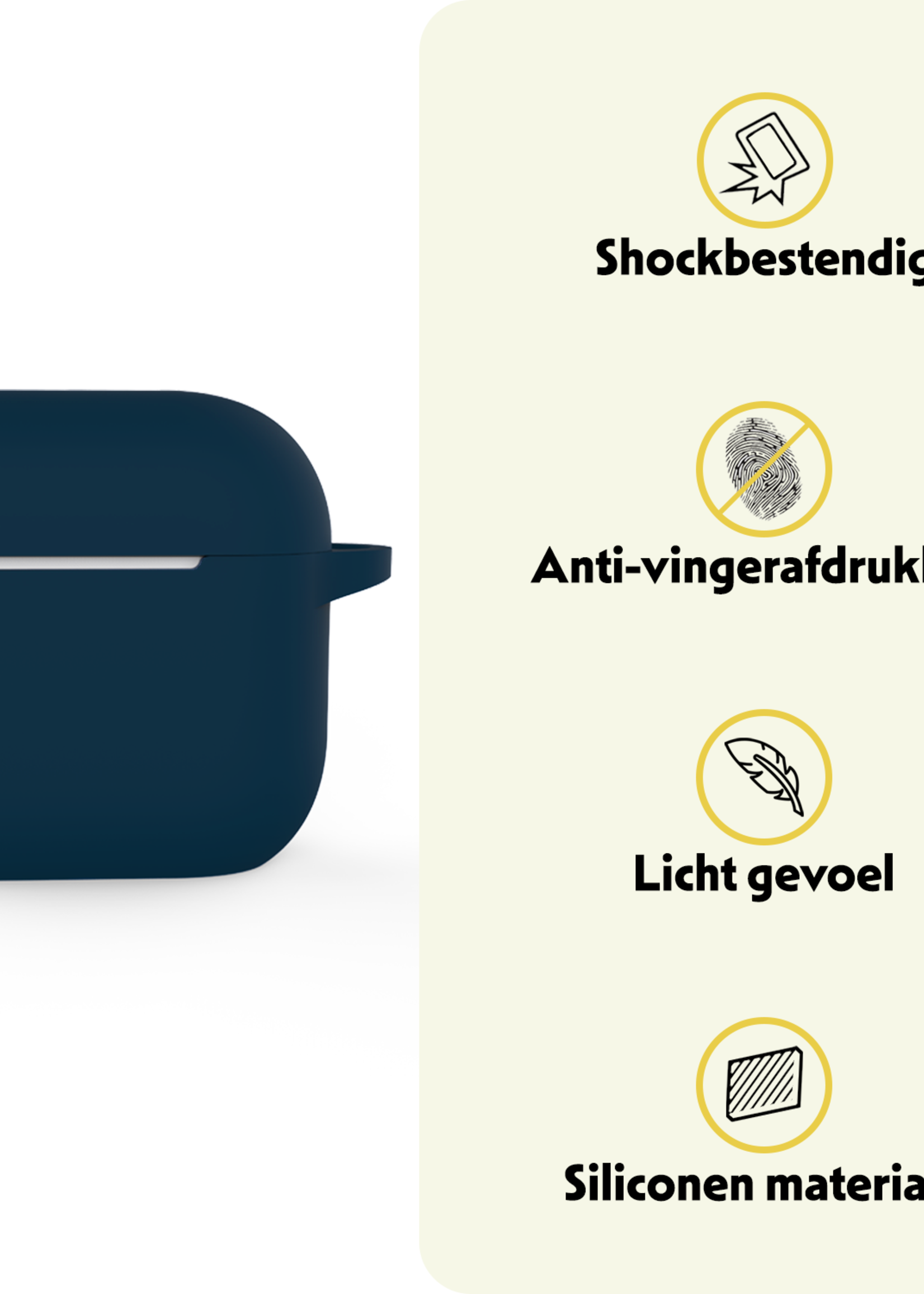 LUQ LUQ Siliconen Hoesje Voor Apple AirPods 4 - Navy