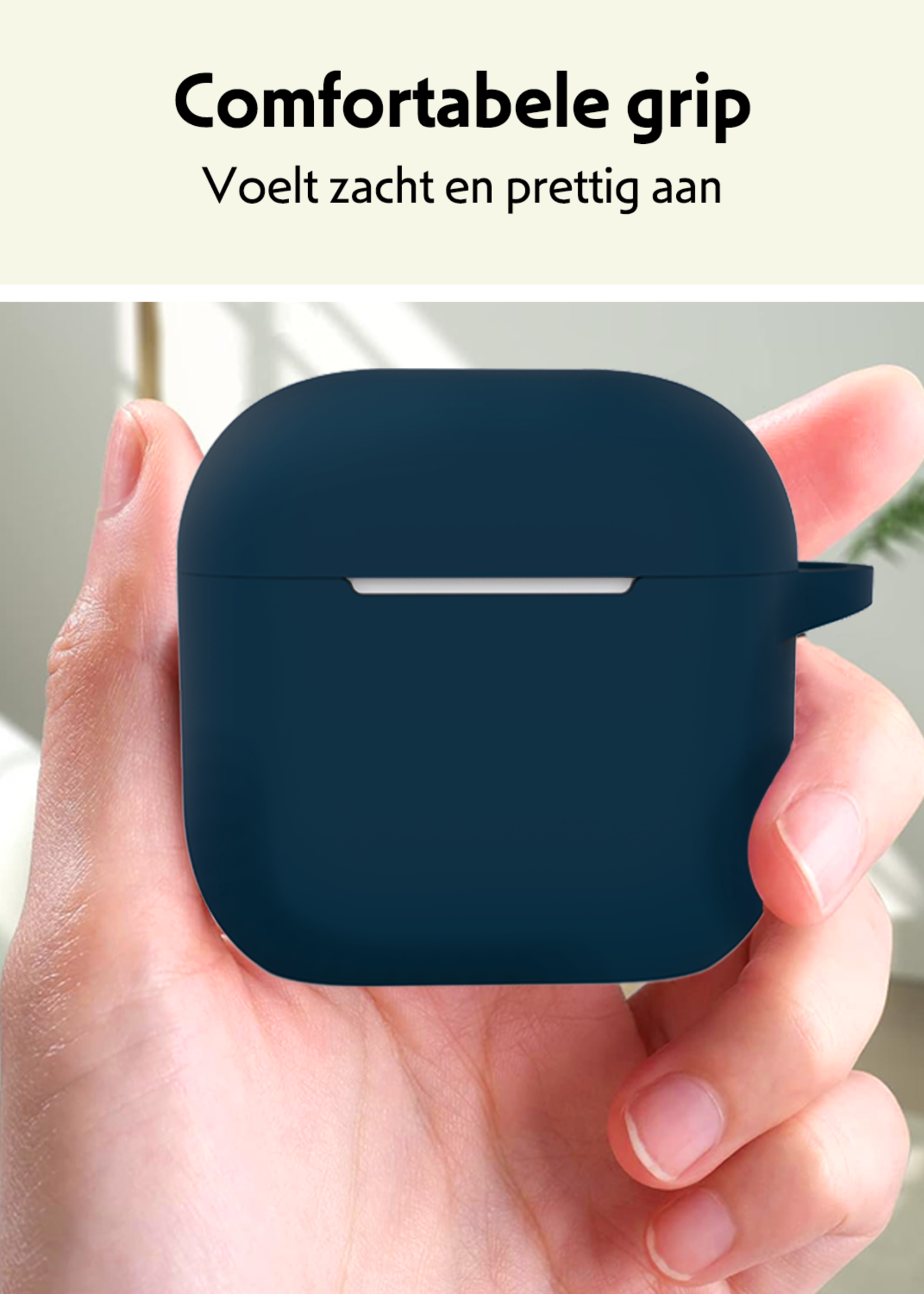 LUQ LUQ Siliconen Hoesje Voor Apple AirPods 4 - Navy