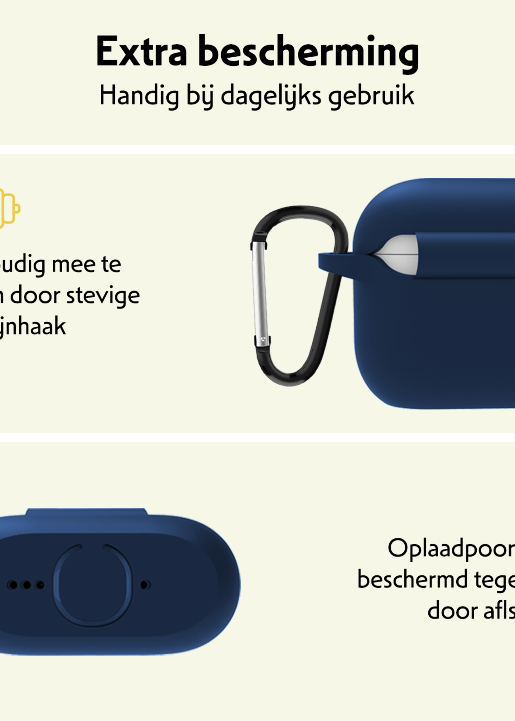 LUQ LUQ Siliconen Hoesje Voor Apple AirPods 4 - Navy