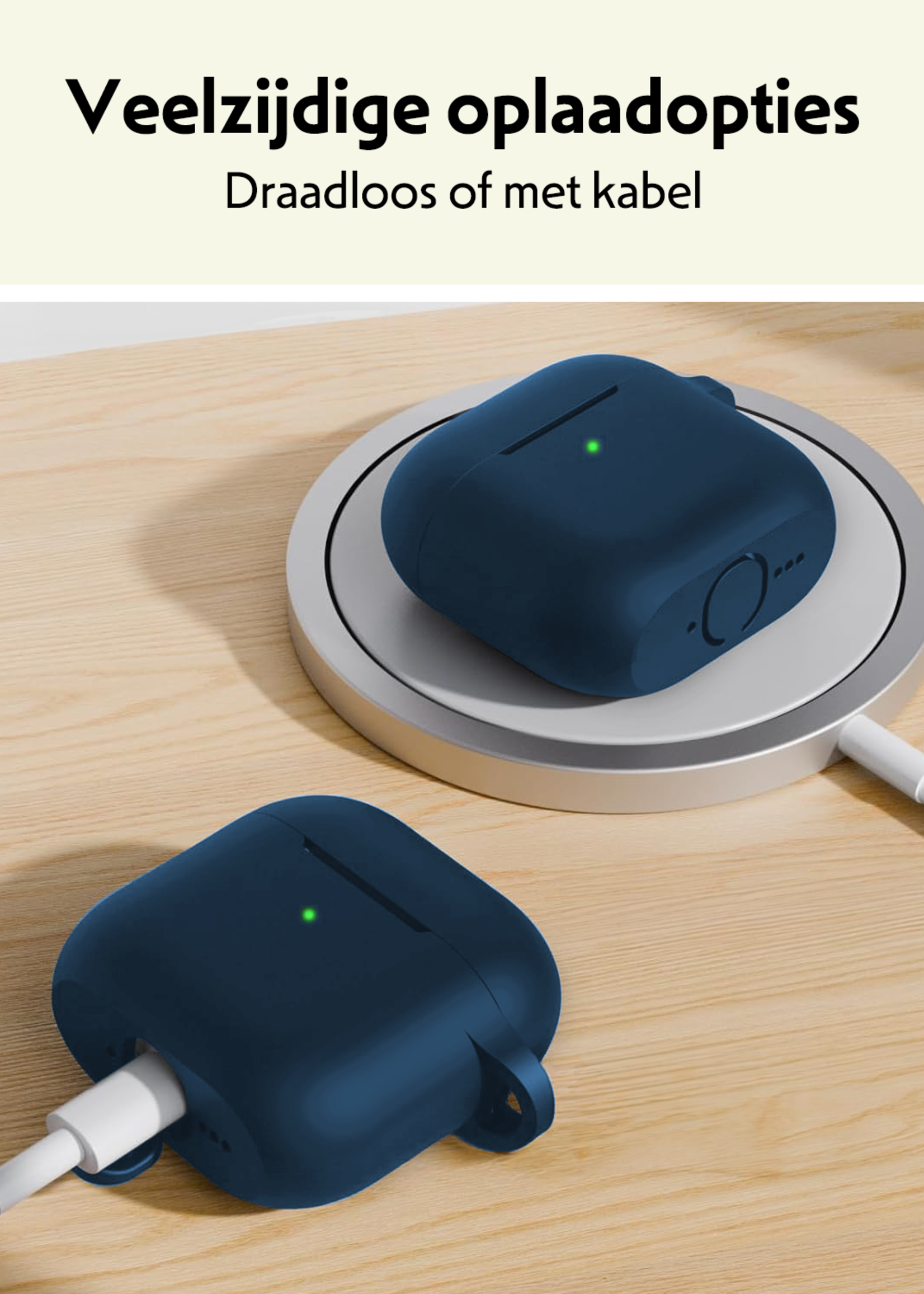 LUQ LUQ Siliconen Hoesje Voor Apple AirPods 4 - Navy