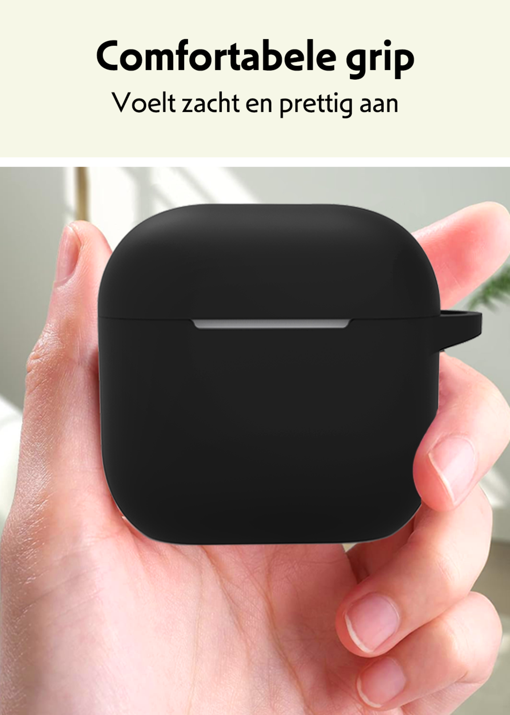 LUQ LUQ Siliconen Hoesje Voor Apple AirPods 4 - Zwart