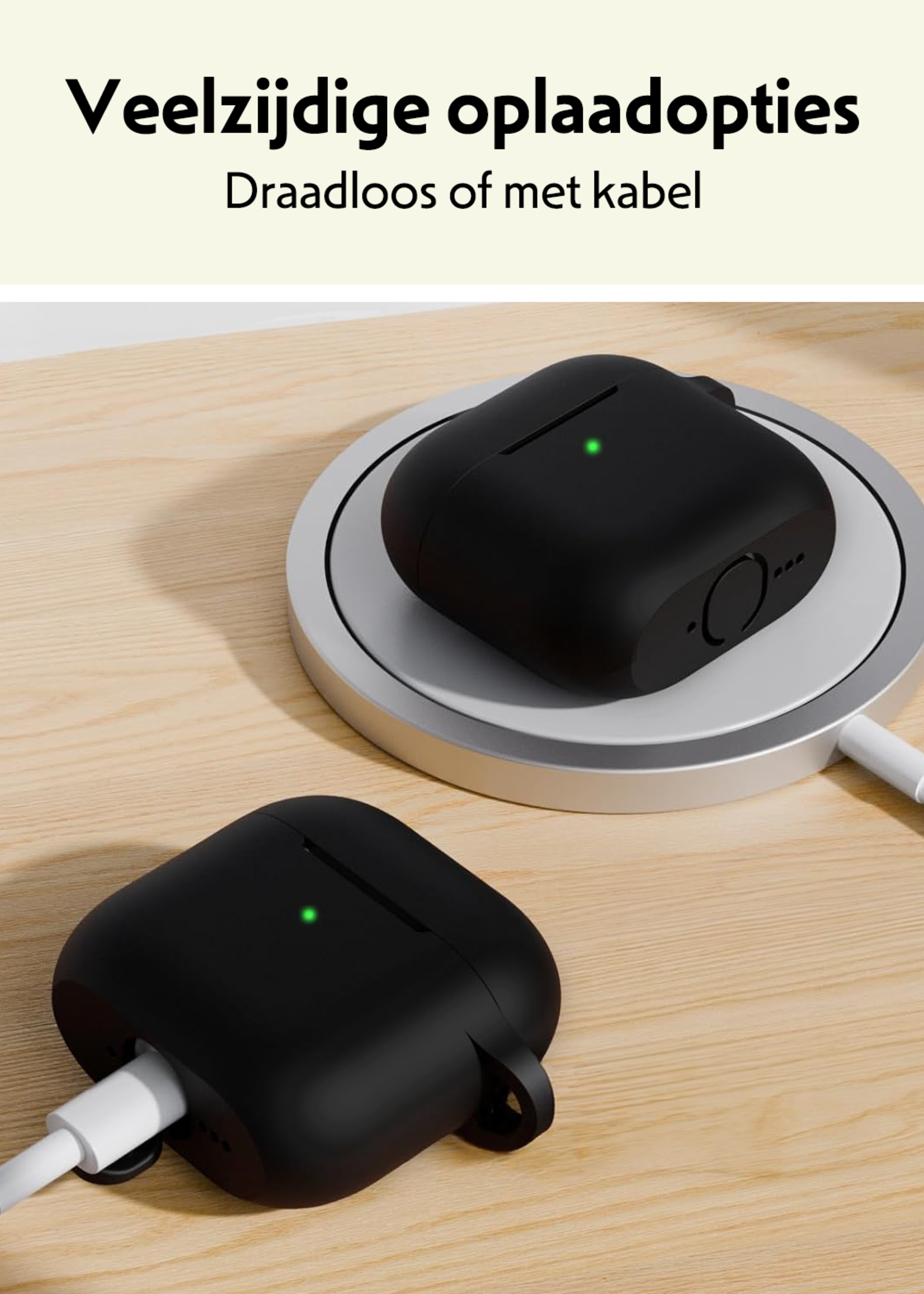 LUQ LUQ Siliconen Hoesje Voor Apple AirPods 4 - Zwart