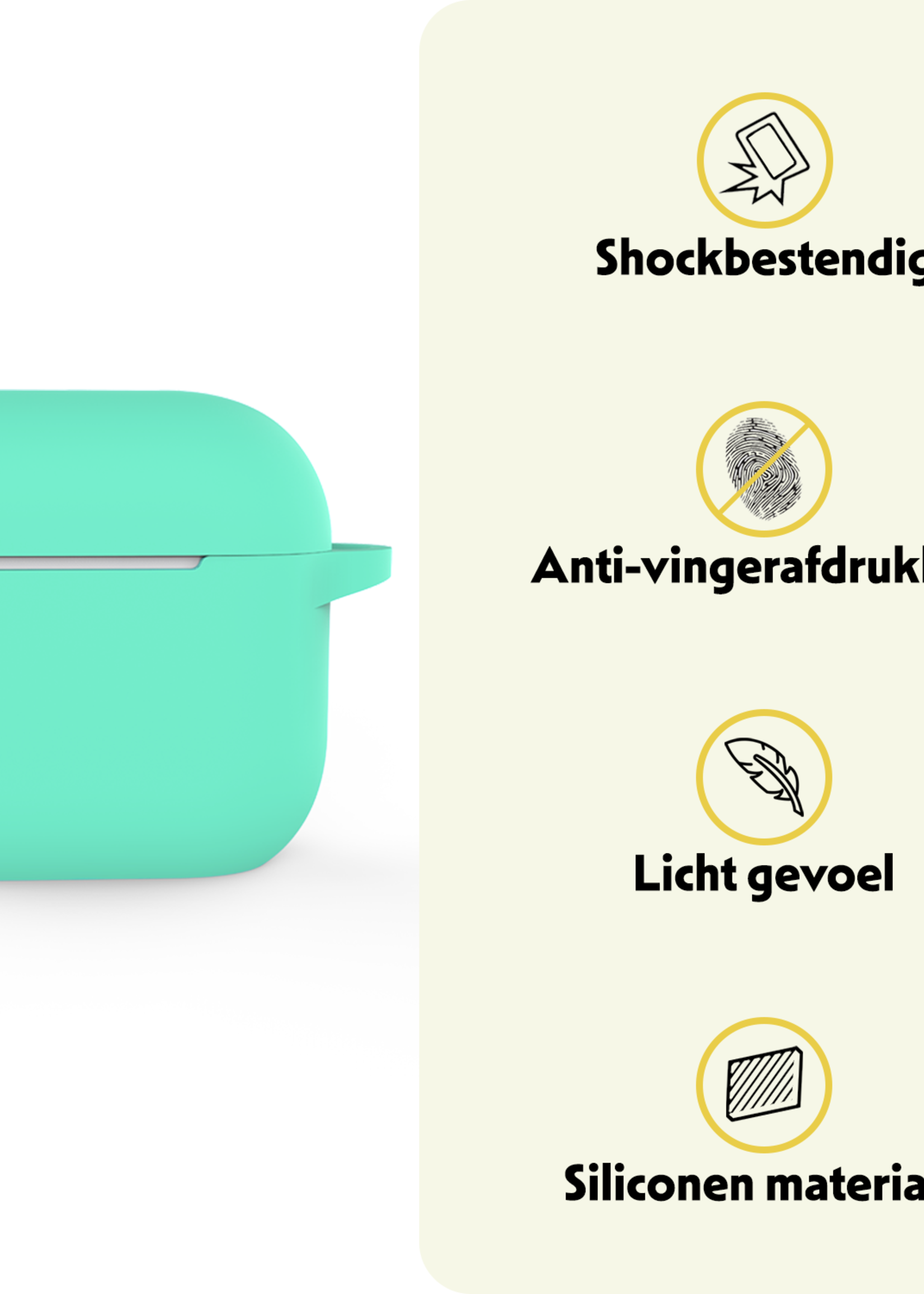 LUQ LUQ Siliconen Hoesje Voor Apple AirPods 4 - Turquoise