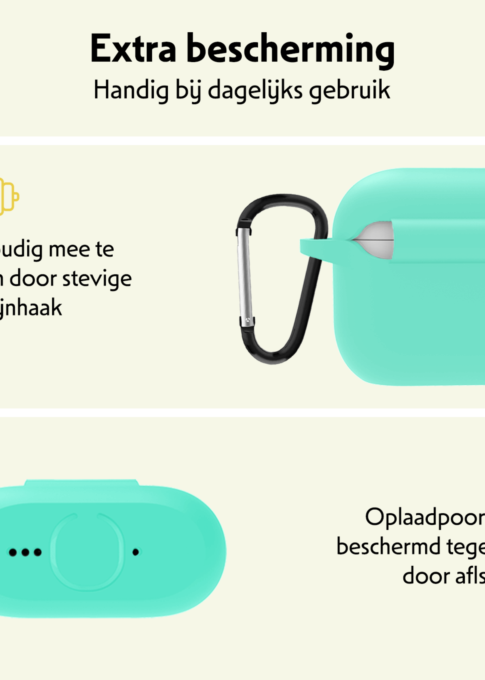LUQ LUQ Siliconen Hoesje Voor Apple AirPods 4 - Turquoise
