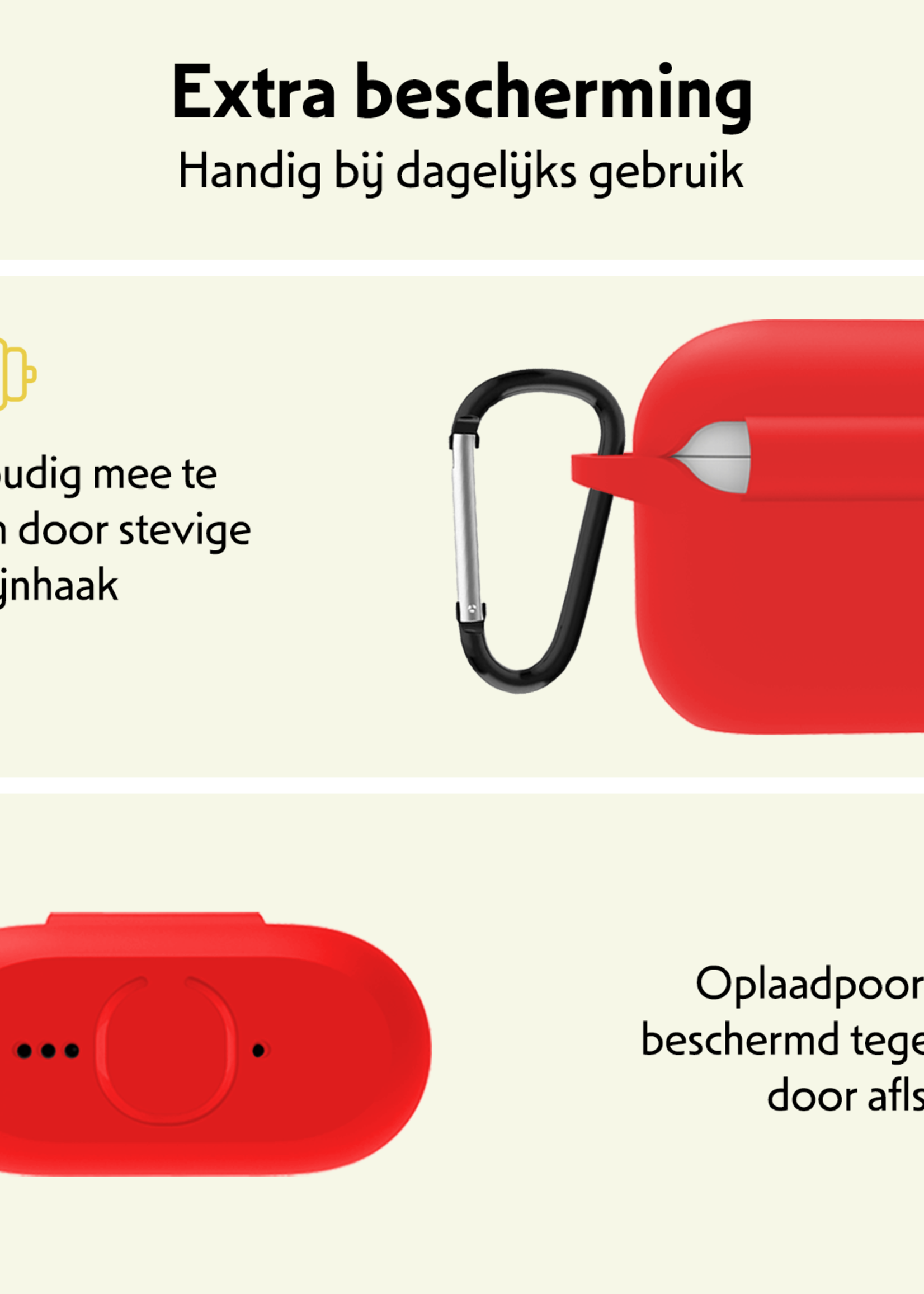LUQ LUQ Siliconen Hoesje Voor Apple AirPods 4 - Rood