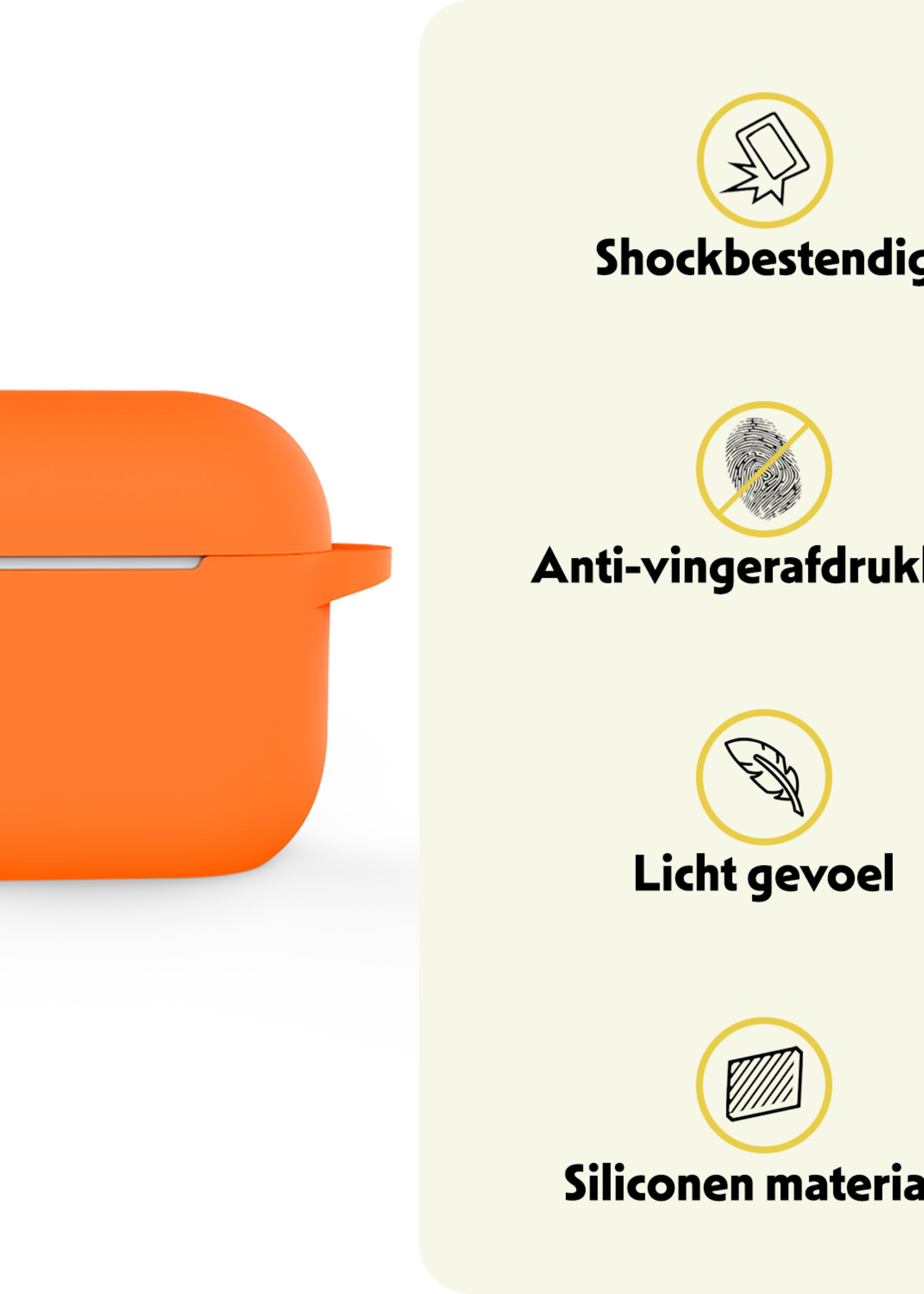 LUQ LUQ Siliconen Hoesje Voor Apple AirPods 4 - Oranje