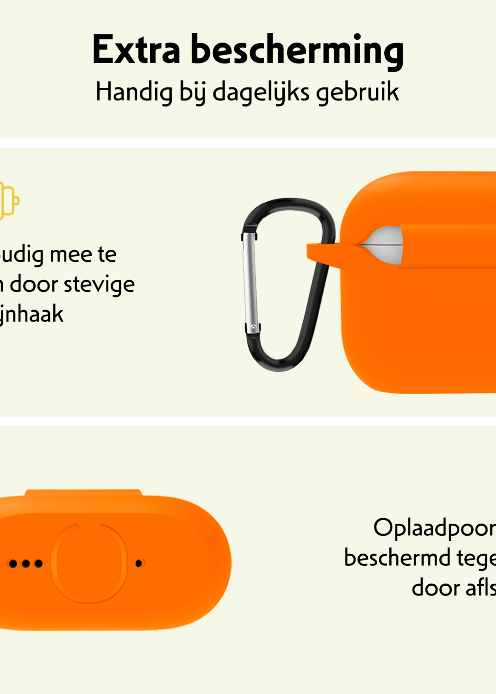 LUQ LUQ Siliconen Hoesje Voor Apple AirPods 4 - Oranje