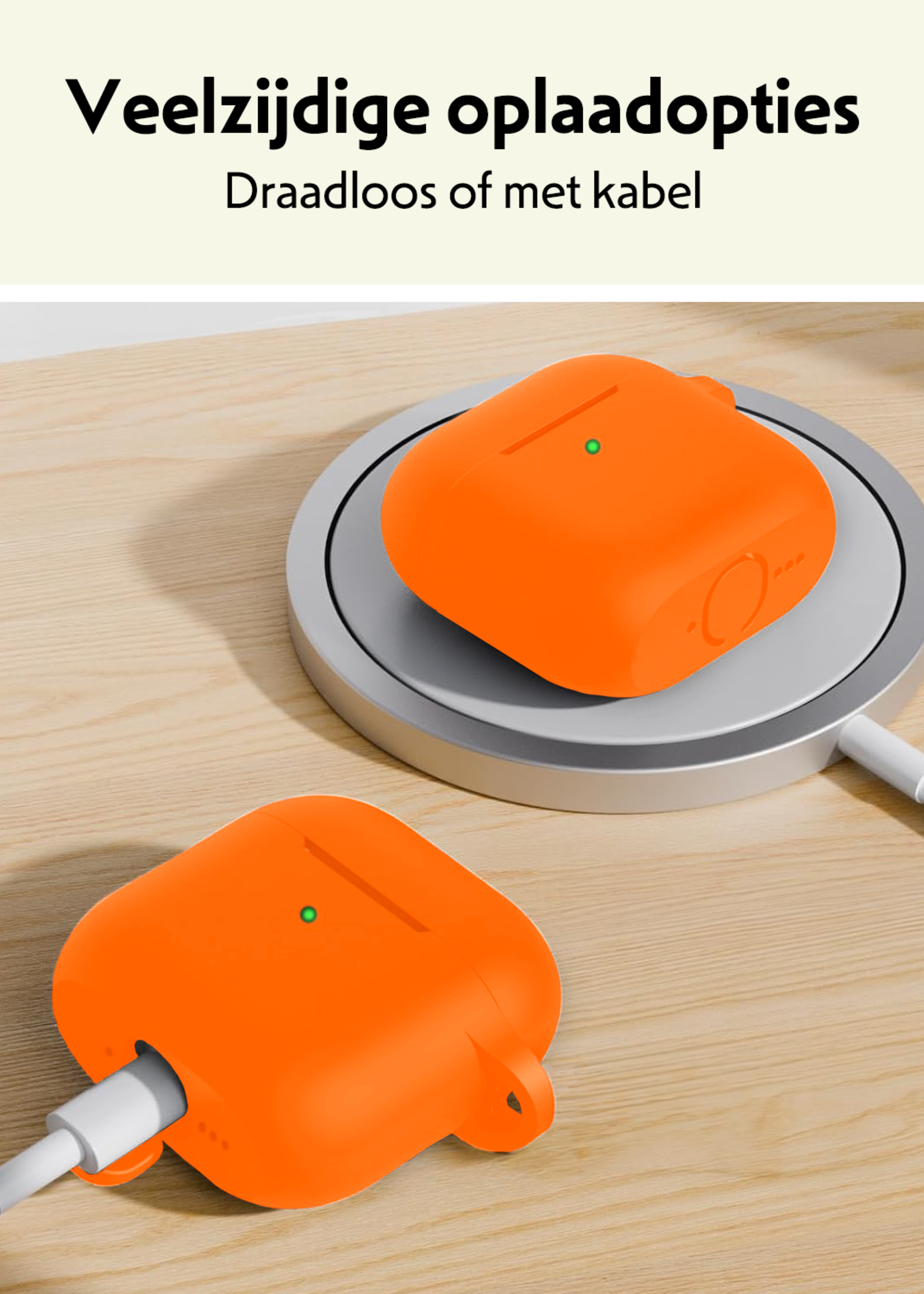 LUQ LUQ Siliconen Hoesje Voor Apple AirPods 4 - Oranje
