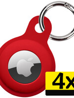 LUQ 4 PACK - LUQ AirTag Hoesje Siliconen - Donkerrood