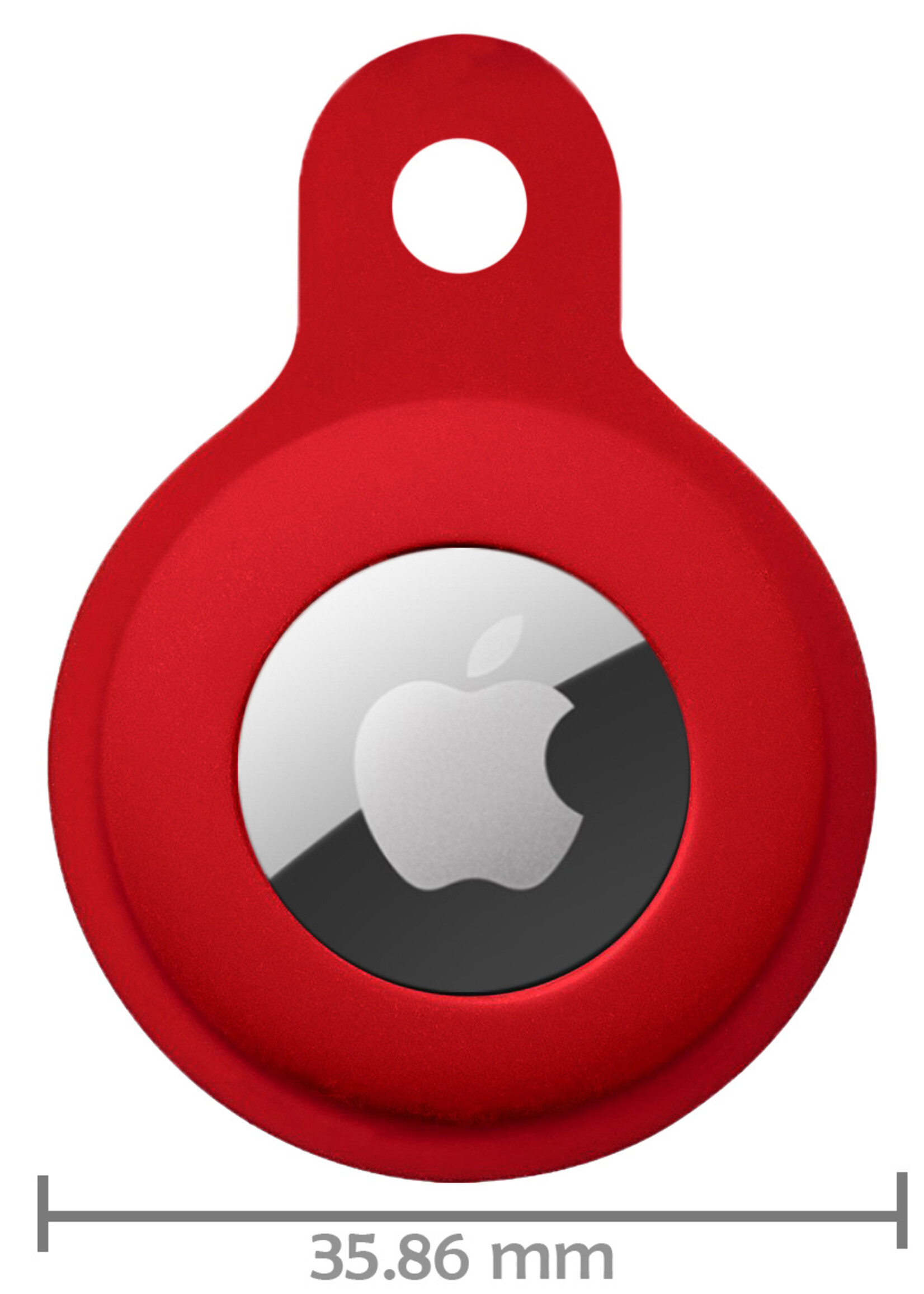 LUQ Hoesje Geschikt voor Apple AirTag Hoesje Sleutelhanger Houder - Siliconen Hoesje Geschikt voor Apple AirTag Hoesje - Donkerrood - 4 Stuks