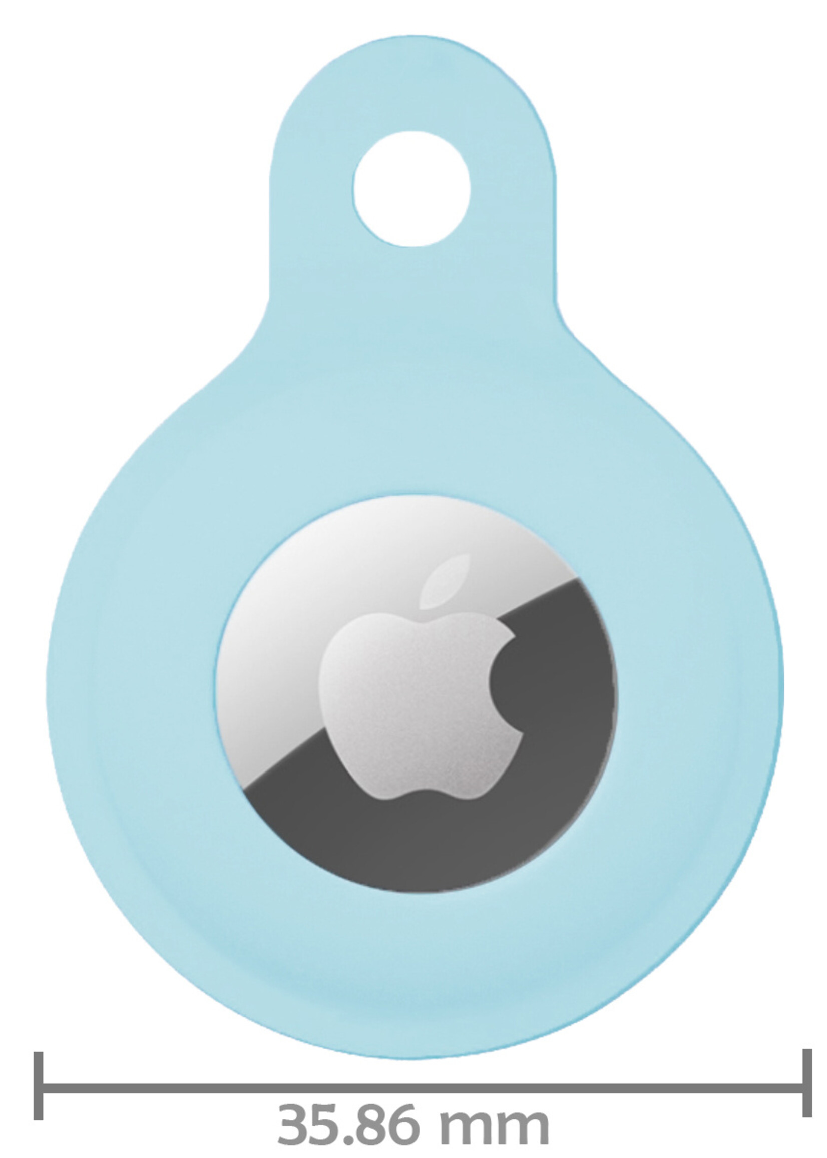 LUQ Hoesje Geschikt voor Apple AirTag Hoesje Sleutelhanger Houder - Siliconen Hoesje Geschikt voor Apple AirTag Hoesje - Lichtblauw - 4 Stuks