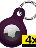 LUQ 4 PACK - LUQ AirTag Hoesje Siliconen - Aubergine