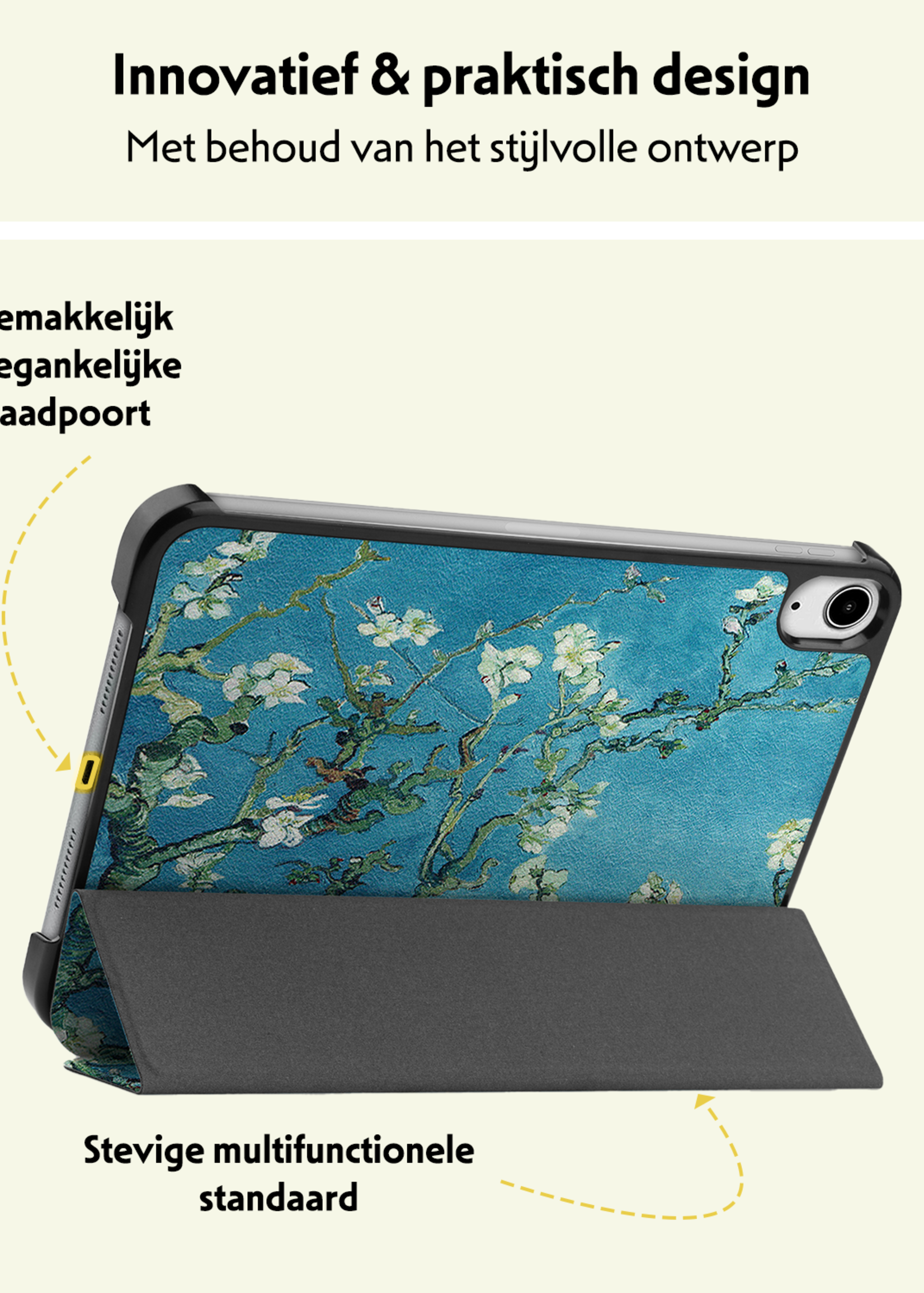 LUQ LUQ iPad Mini 7 Hoesje Met Screenprotector - Bloemen
