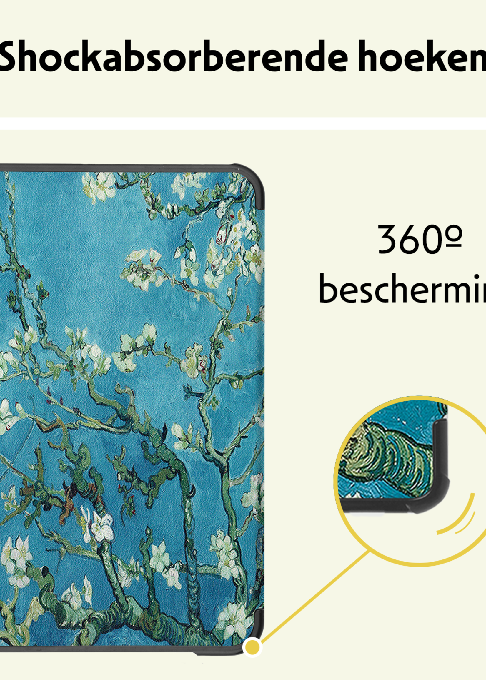 LUQ LUQ iPad Mini 7 Hoesje Met Screenprotector - Bloemen