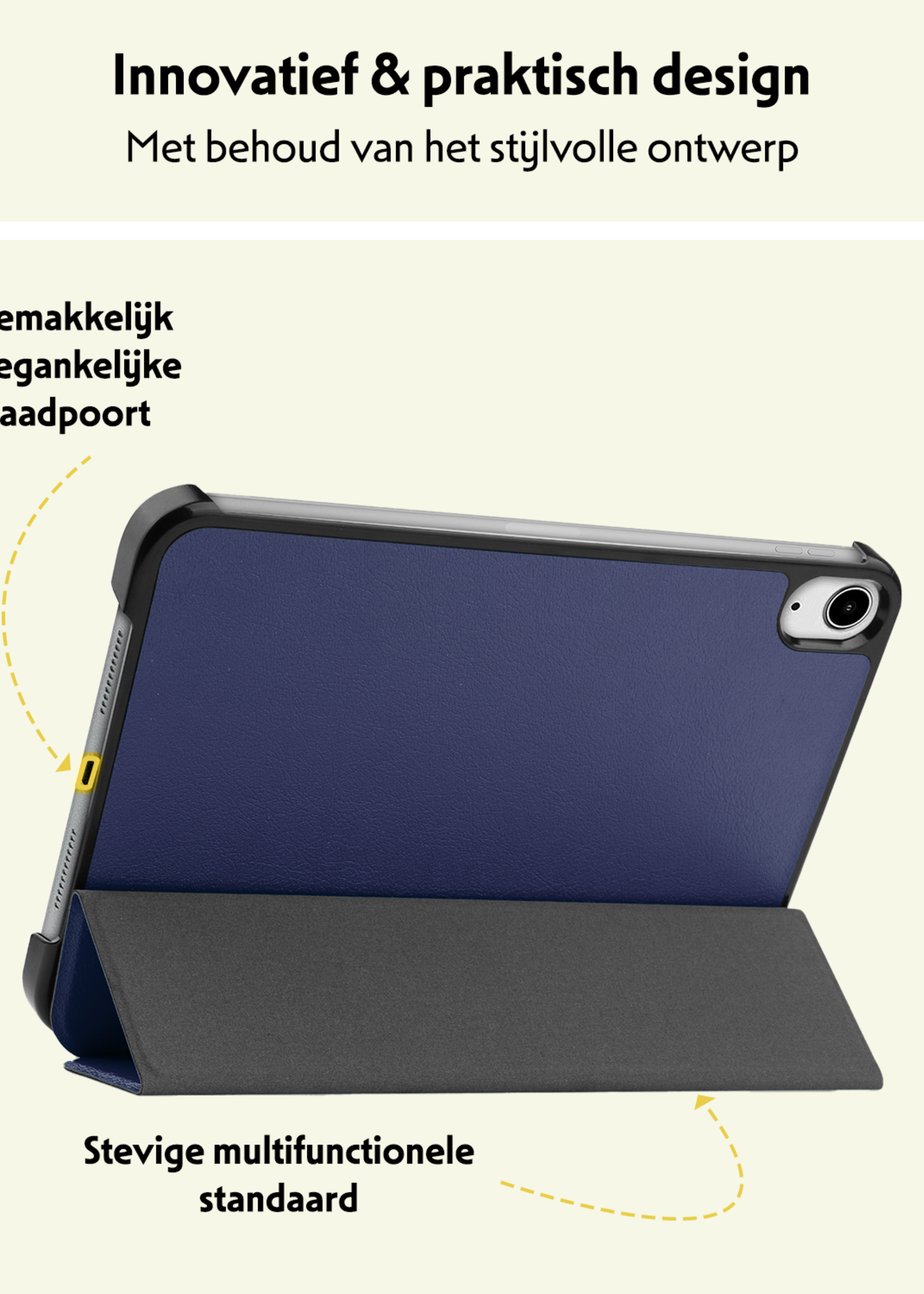 LUQ LUQ iPad Mini 7 Hoesje Met Screenprotector - Donkerblauw