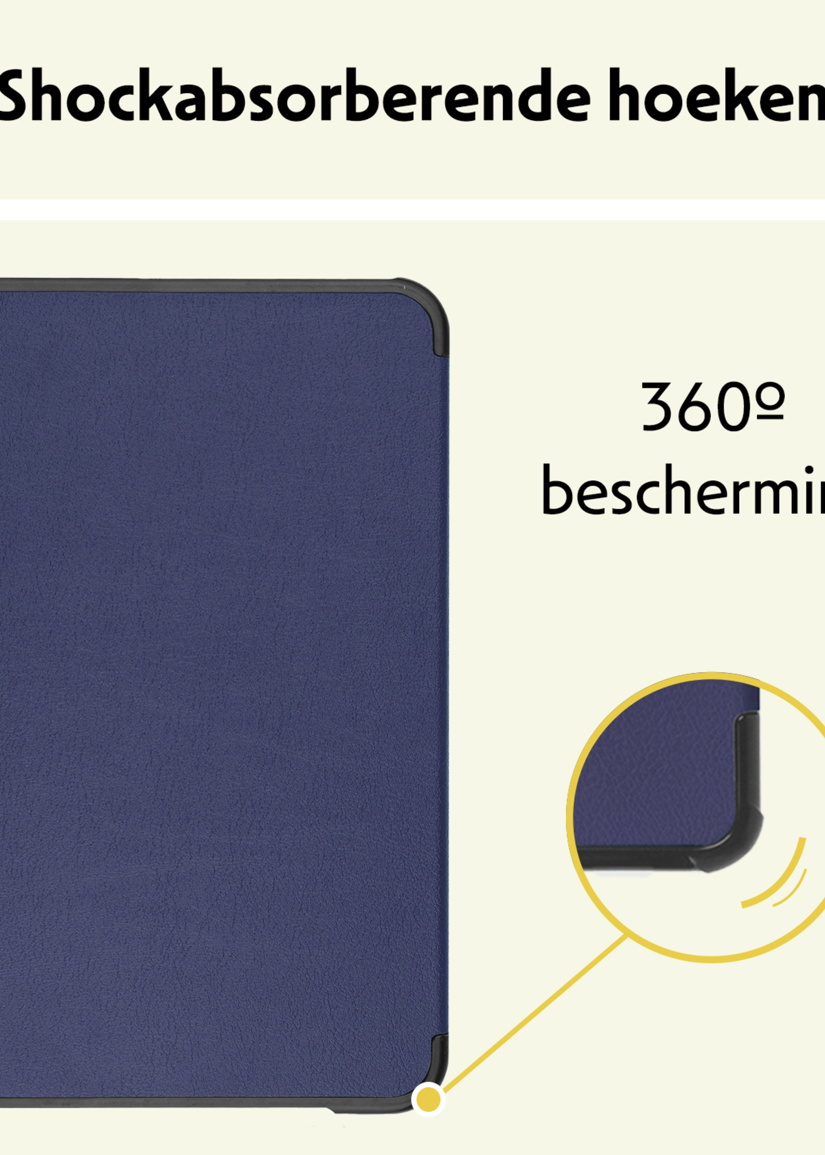 LUQ LUQ iPad Mini 7 Hoesje Met Screenprotector - Donkerblauw