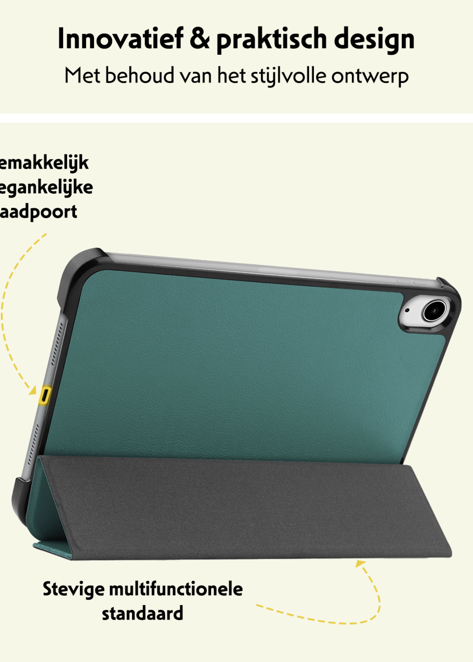 LUQ LUQ iPad Mini 7 Hoesje Met Screenprotector - Donkergroen