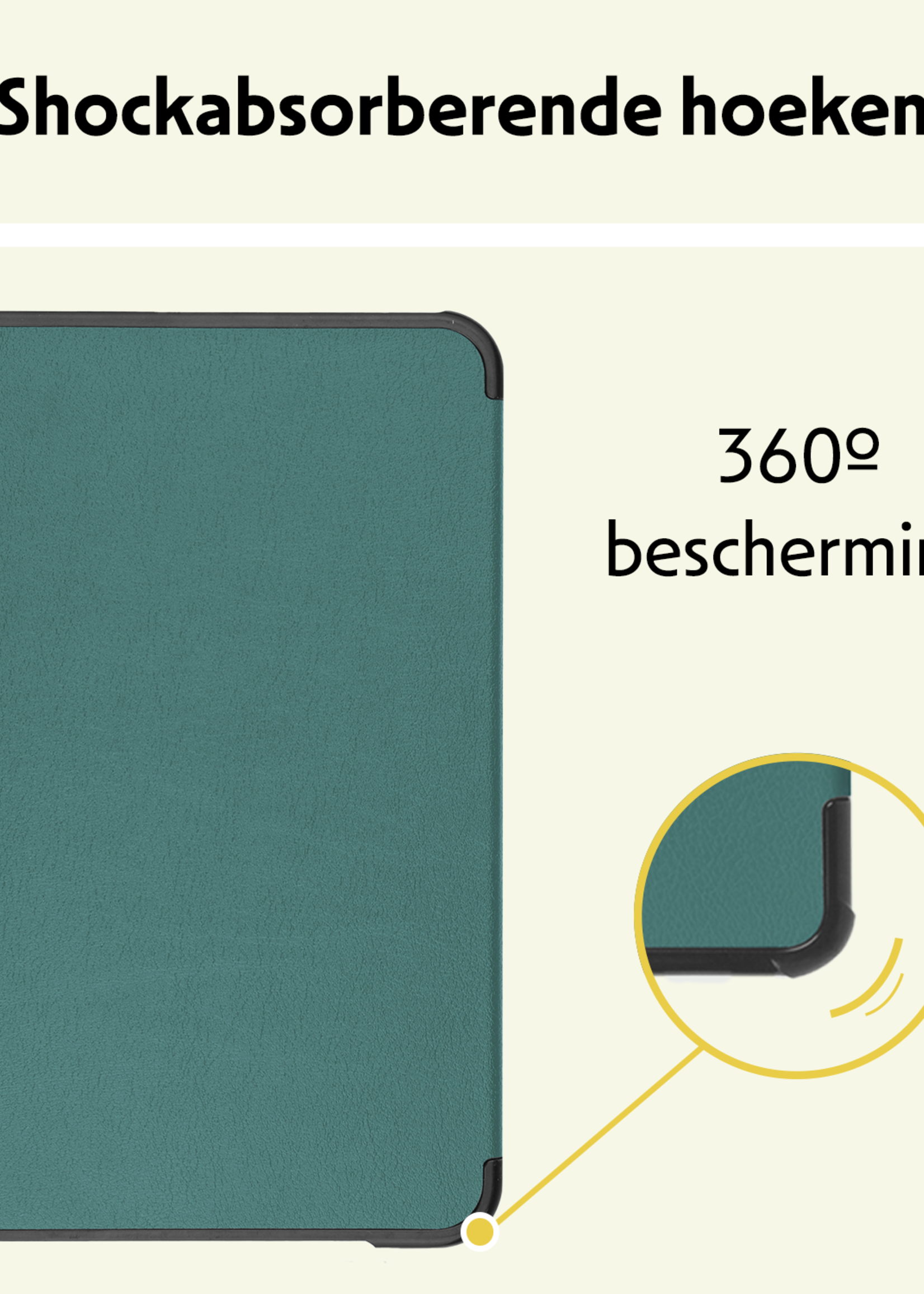 LUQ LUQ iPad Mini 7 Hoesje Met Screenprotector - Donkergroen