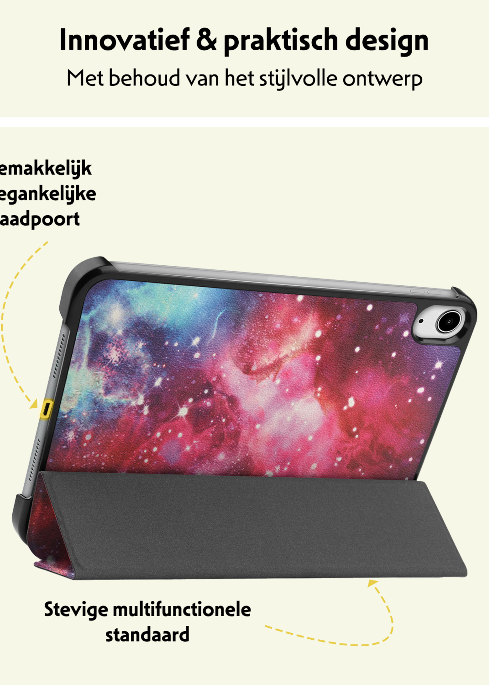 LUQ LUQ iPad Mini 7 Hoesje Met Screenprotector - Galaxy