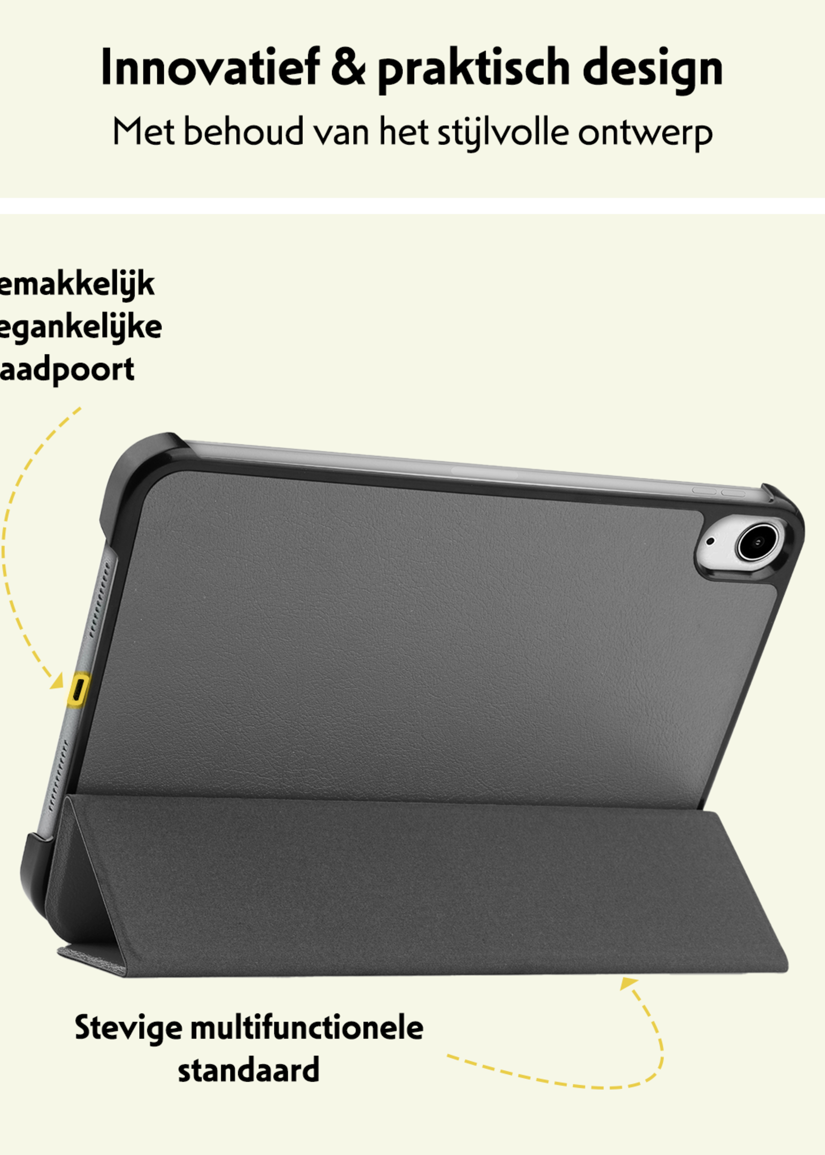 LUQ LUQ iPad Mini 7 Hoesje Met Screenprotector - Grijs
