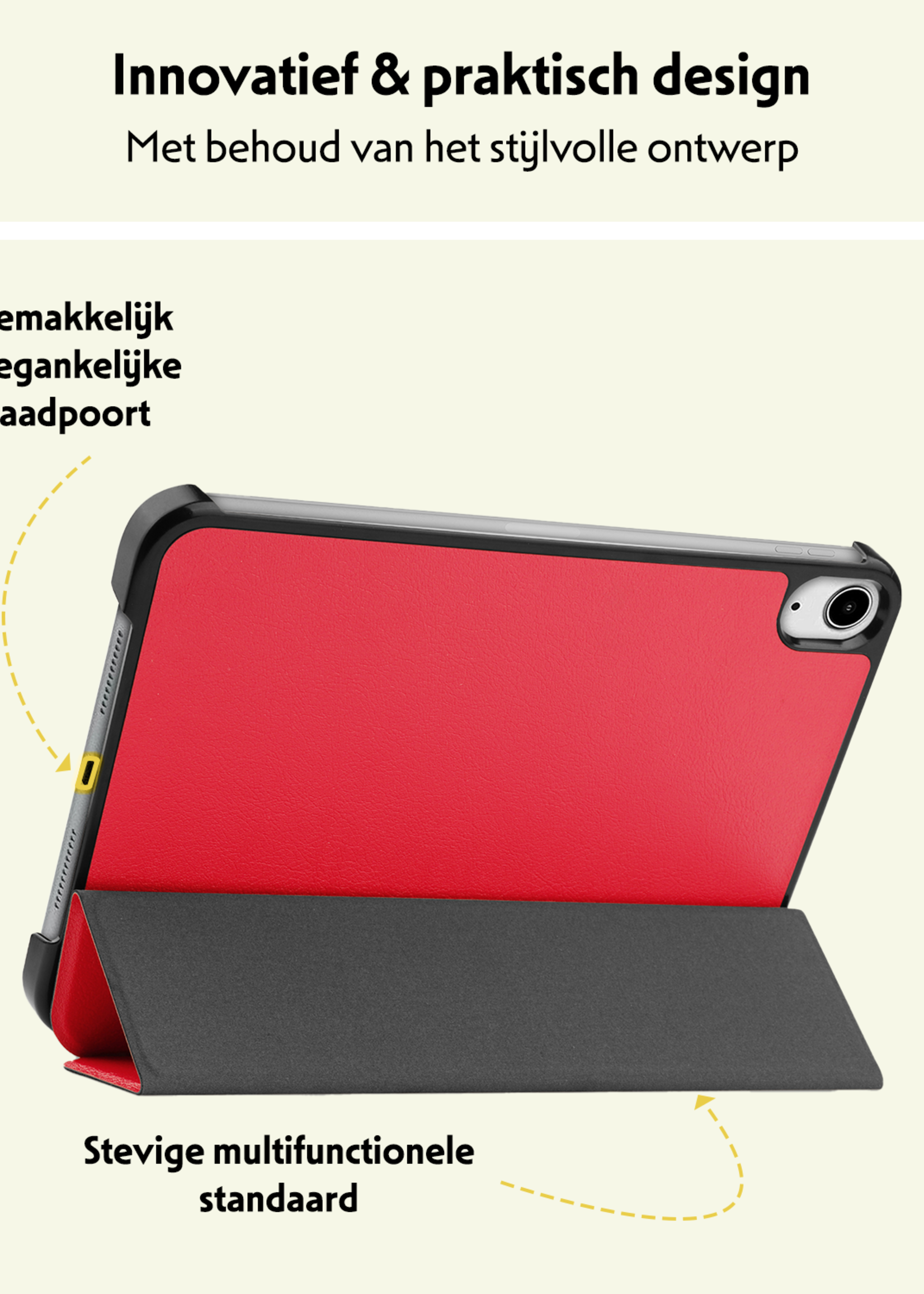 LUQ LUQ iPad Mini 7 Hoesje Met Screenprotector - Rood