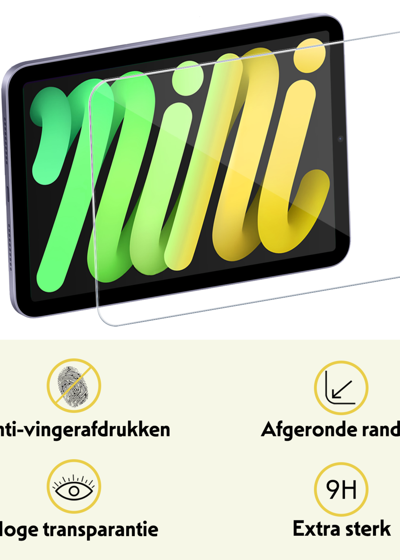 LUQ LUQ iPad Mini 7 Hoesje Met Screenprotector - Rood