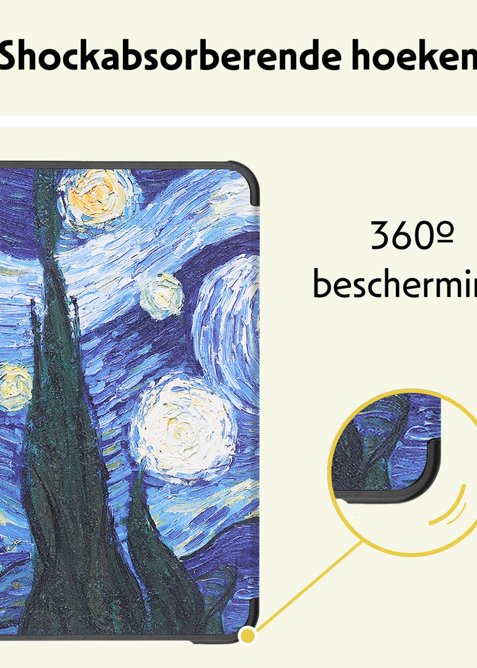 LUQ LUQ iPad Mini 7 Hoesje Met Screenprotector - Sterrenhemel