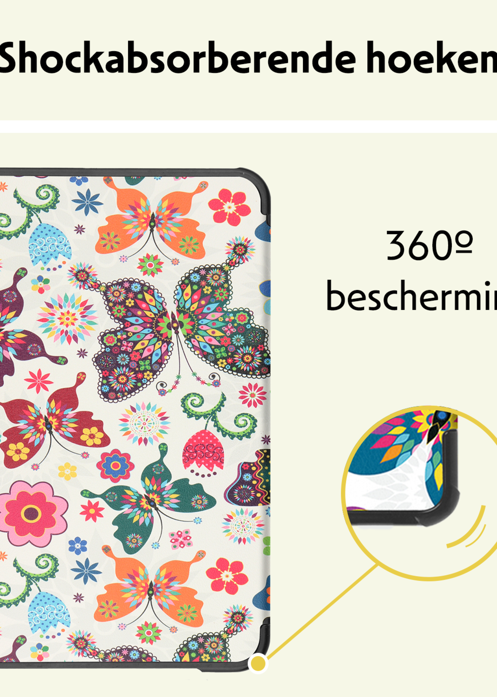 LUQ LUQ iPad Mini 7 Hoesje Met Screenprotector - Vlinders