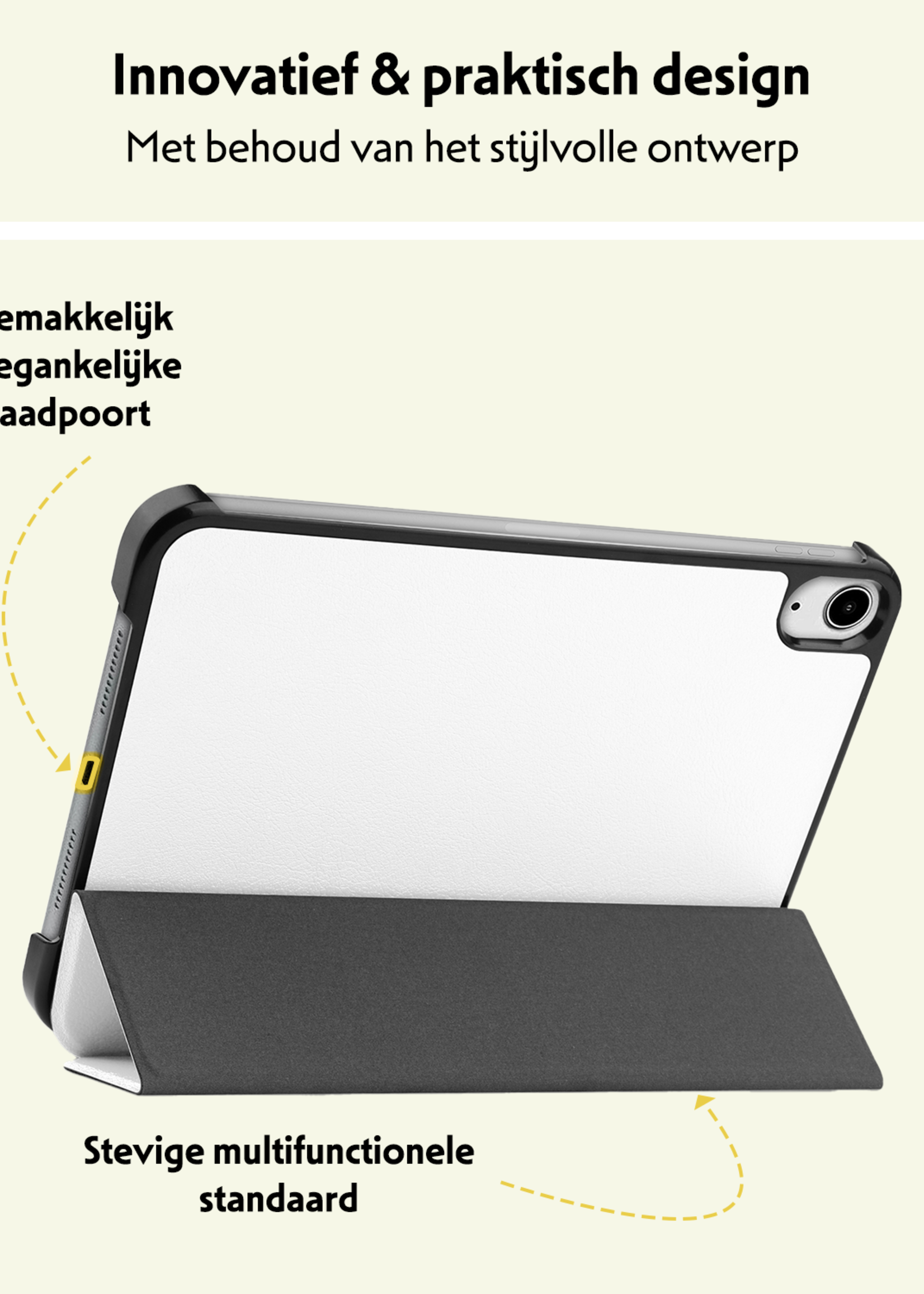 LUQ LUQ iPad Mini 7 Hoesje Met Screenprotector - Wit