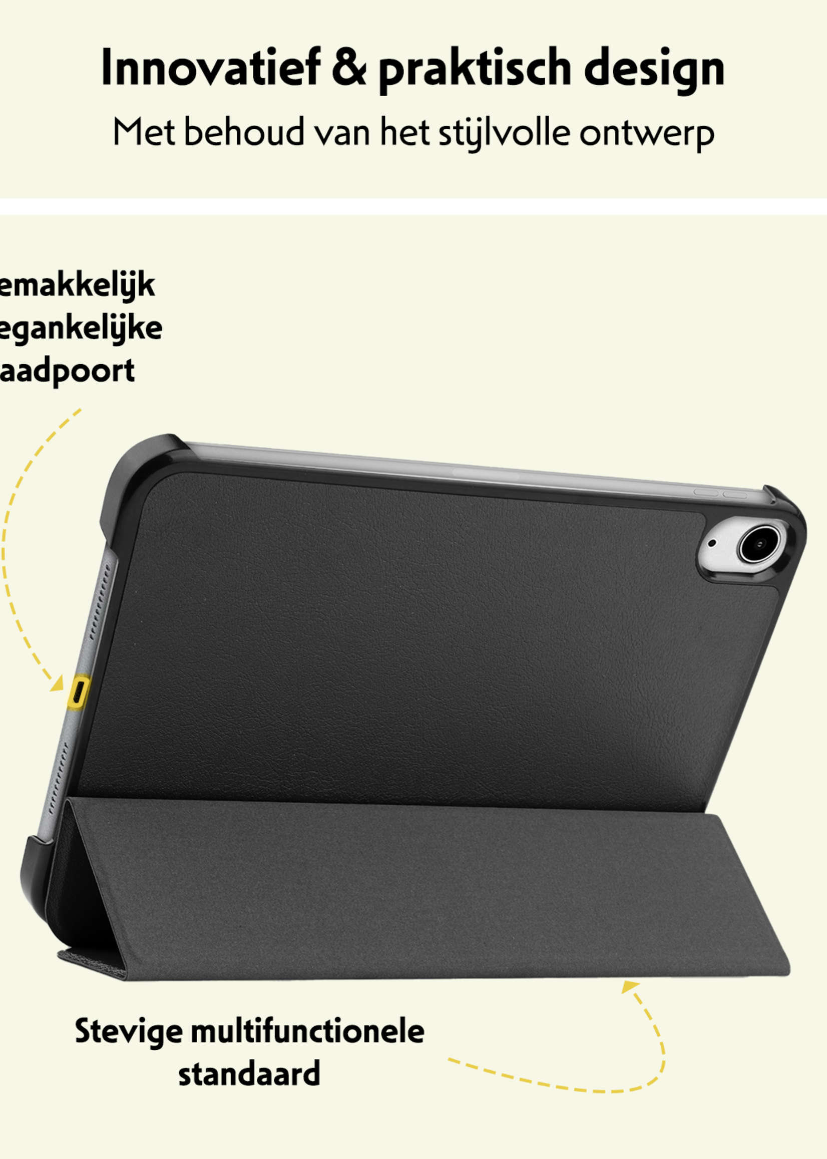 LUQ LUQ iPad Mini 7 Hoesje Met Screenprotector - Zwart