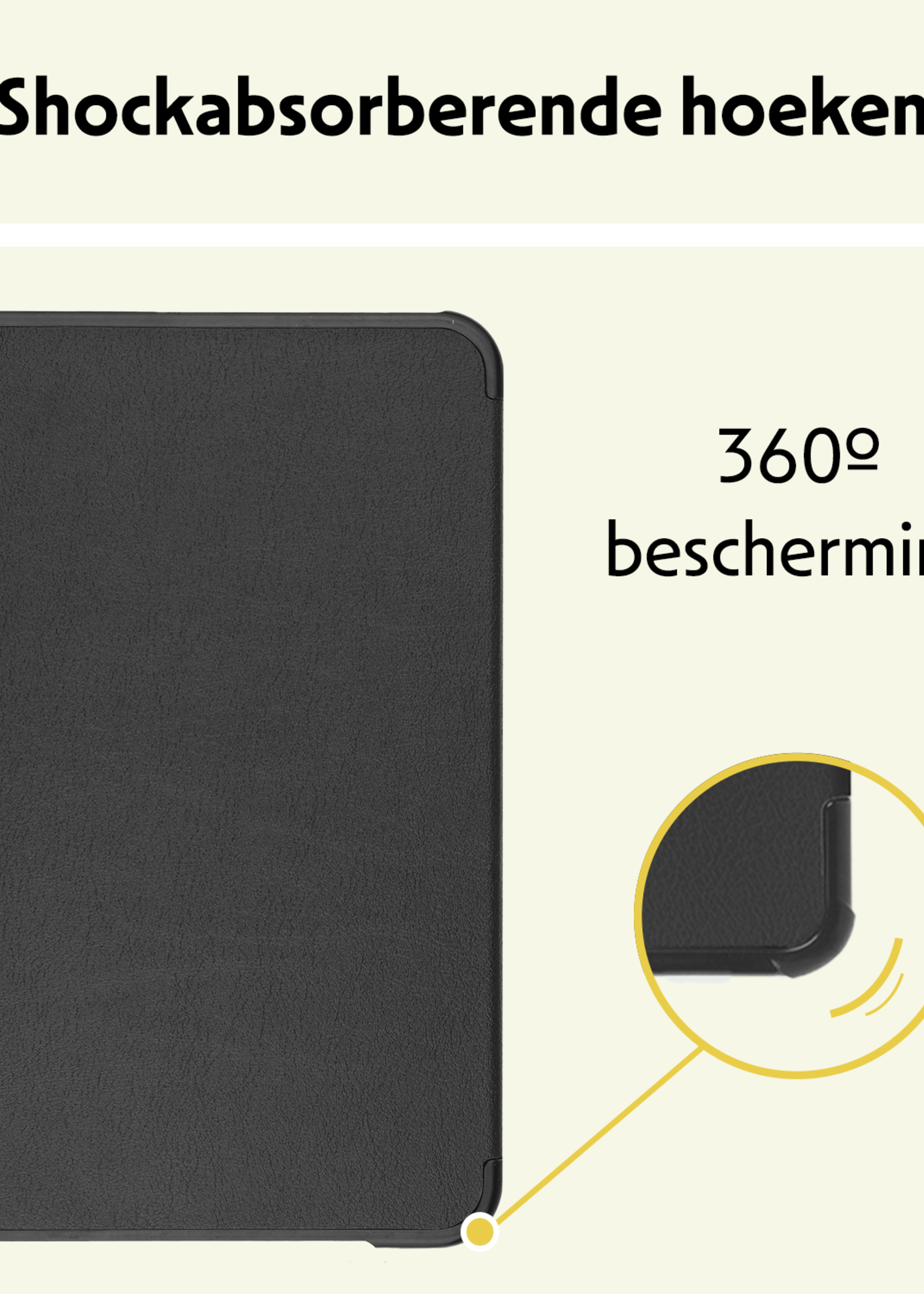 LUQ LUQ iPad Mini 7 Hoesje Met Screenprotector - Zwart