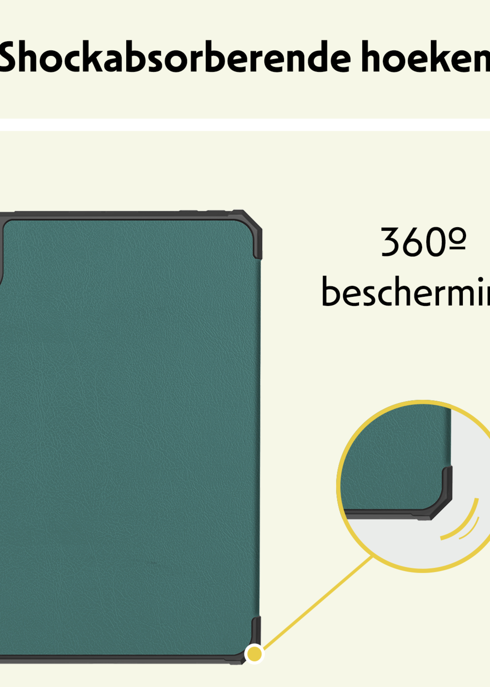 LUQ LUQ iPad Mini 7 Hoesje Met Uitsparing Apple Pencil En Met Screenprotector - Donkergroen