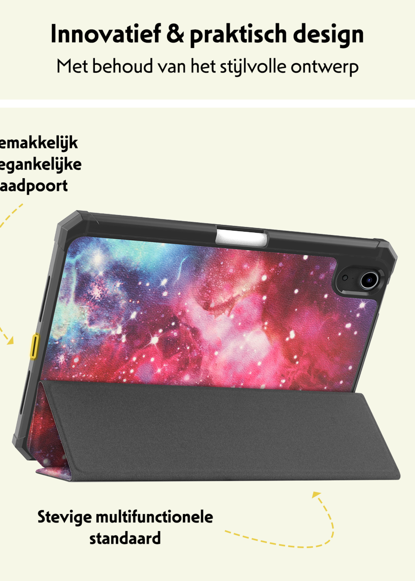 LUQ LUQ iPad Mini 7 Hoesje Met Uitsparing Apple Pencil En Met Screenprotector - Galaxy