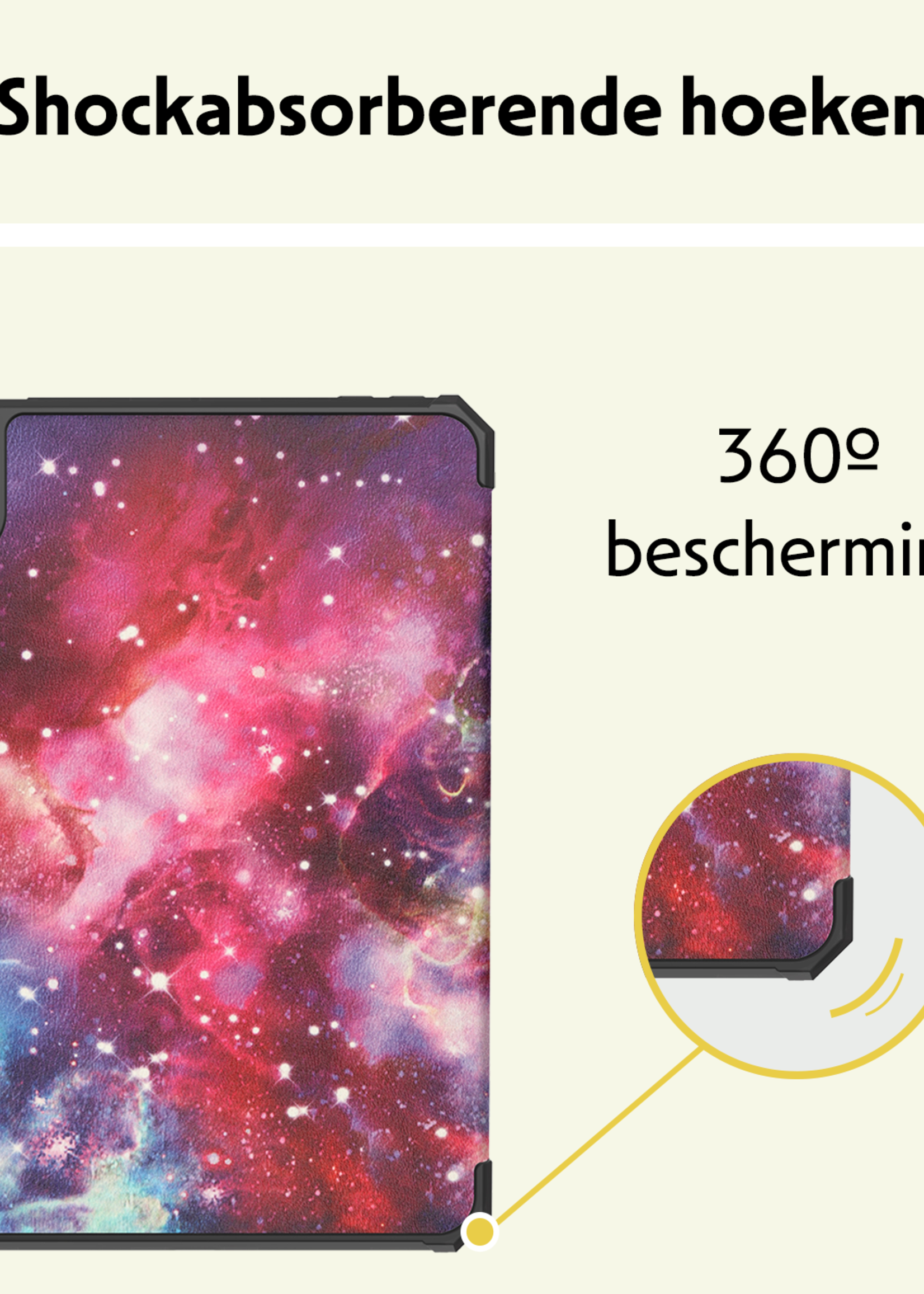 LUQ LUQ iPad Mini 7 Hoesje Met Uitsparing Apple Pencil En Met Screenprotector - Galaxy