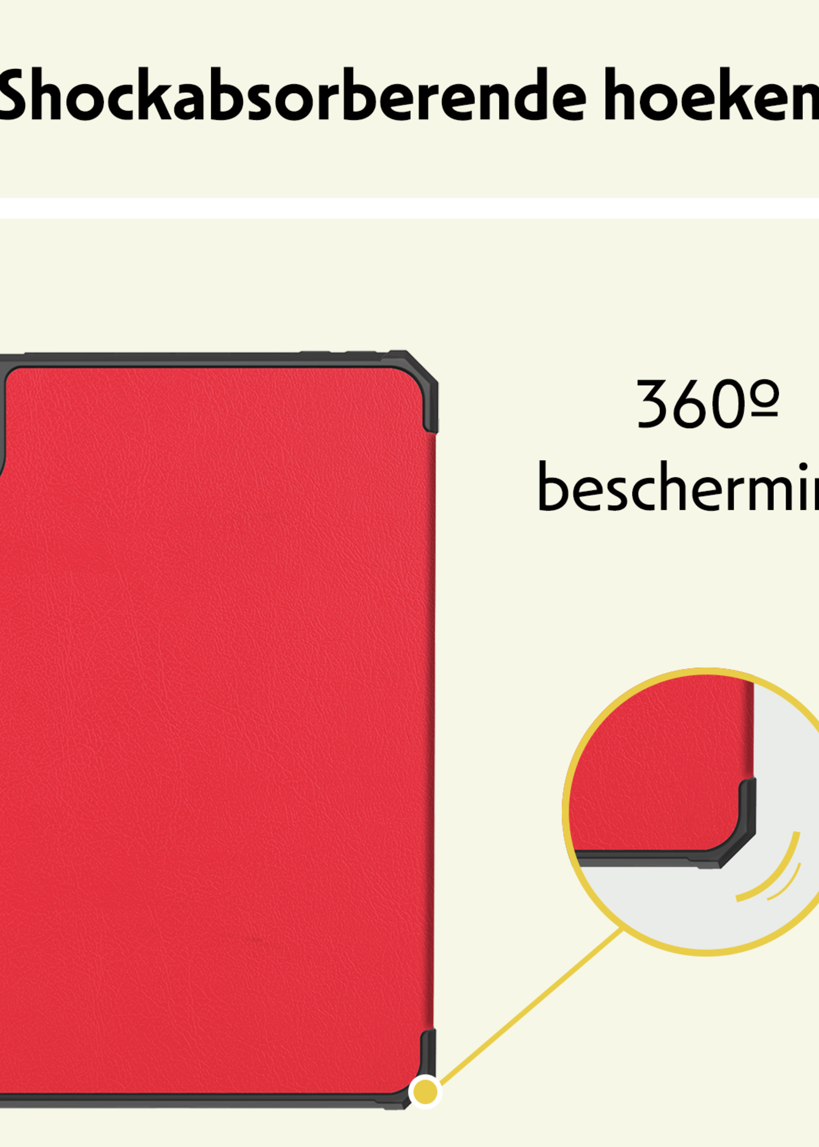 LUQ LUQ iPad Mini 7 Hoesje Met Uitsparing Apple Pencil En Met Screenprotector - Rood