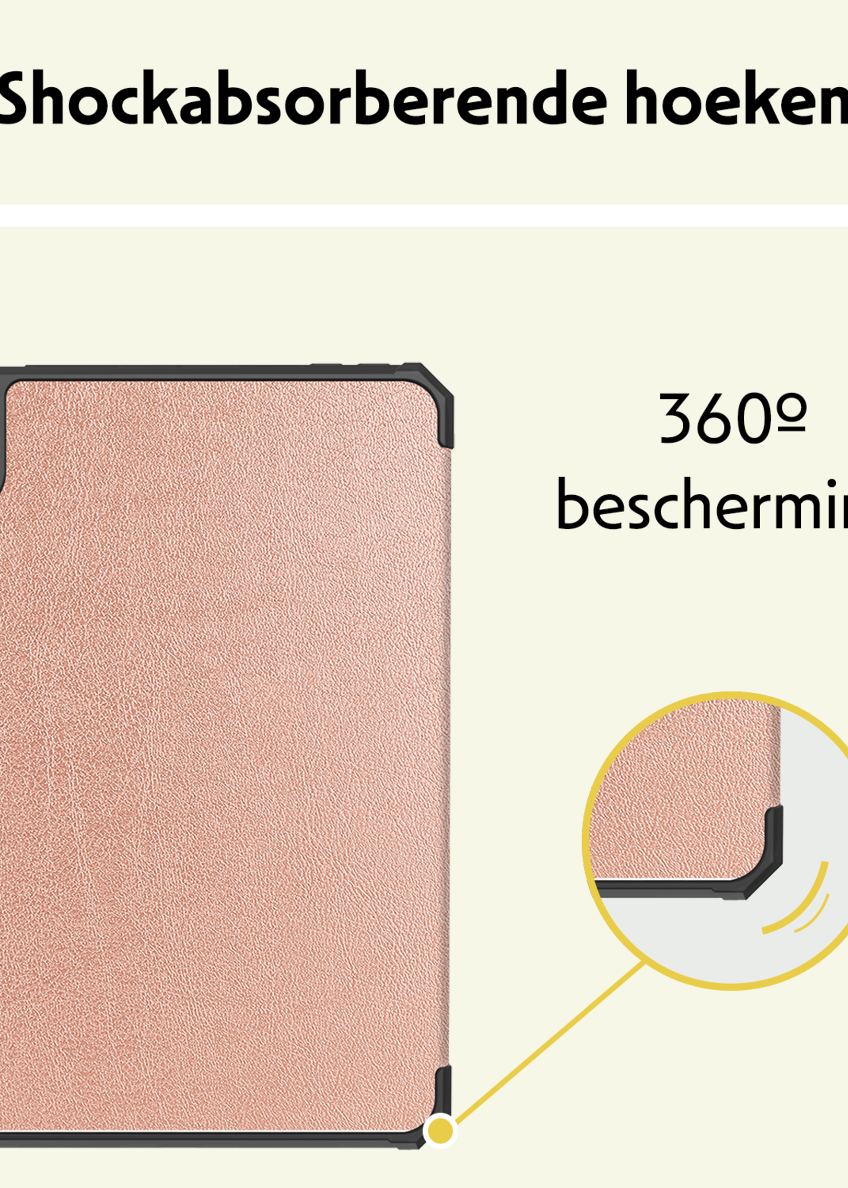 LUQ LUQ iPad Mini 7 Hoesje Met Uitsparing Apple Pencil En Met Screenprotector - Rose Goud