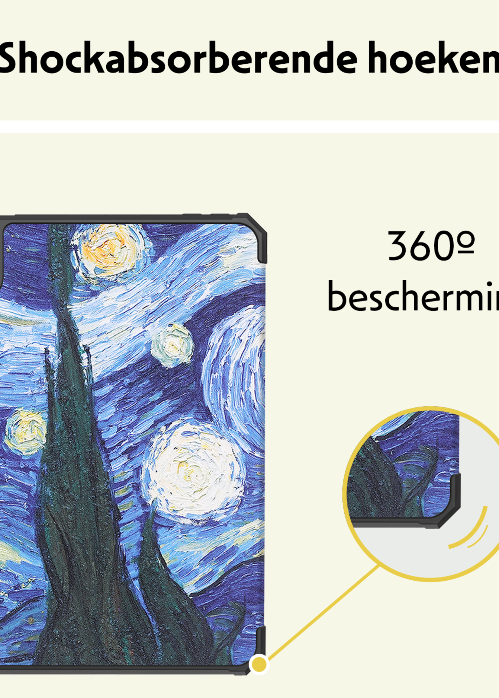 LUQ LUQ iPad Mini 7 Hoesje Met Uitsparing Apple Pencil En Met Screenprotector - Sterrenhemel