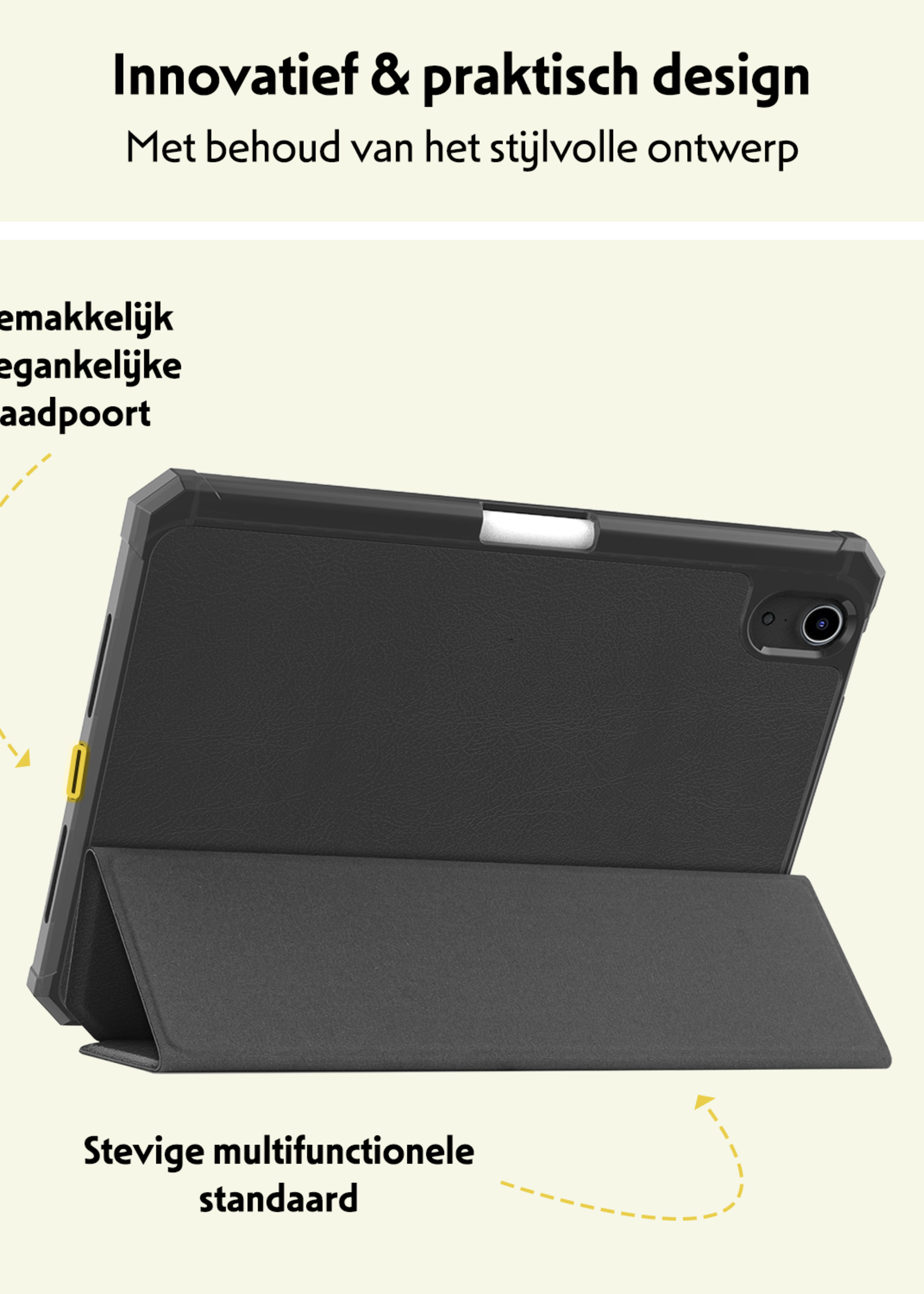 LUQ LUQ iPad Mini 7 Hoesje Met Uitsparing Apple Pencil En Met Screenprotector - Zwart