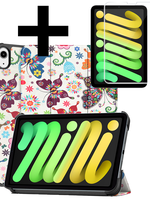 LUQ LUQ iPad Mini 7 Hoesje Met Screenprotector - Vlinders