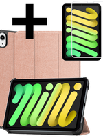 LUQ LUQ iPad Mini 7 Hoesje Met Screenprotector - Rose goud