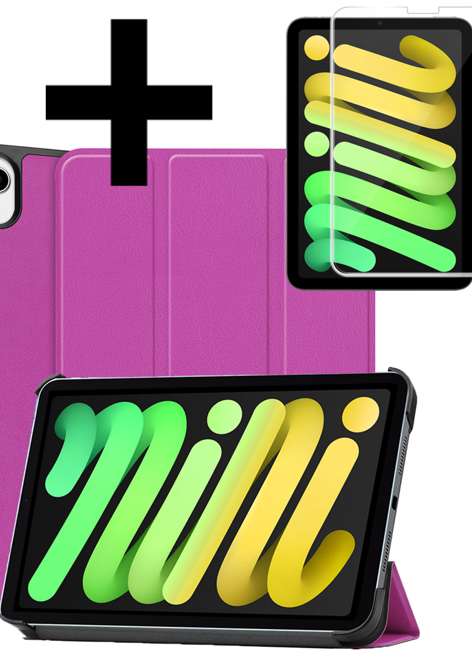 LUQ LUQ iPad Mini 7 Hoesje Met Screenprotector - Paars